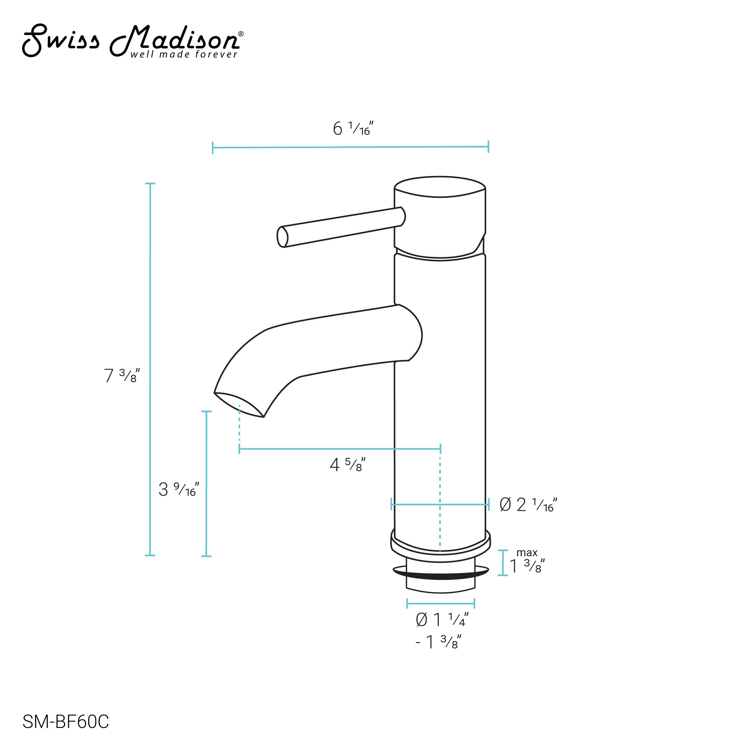 Chrome Ivy Single Hole Single Handle Bathroom Faucet - Modern Water-Saving Design for Sink, Vanity, and Powder Room