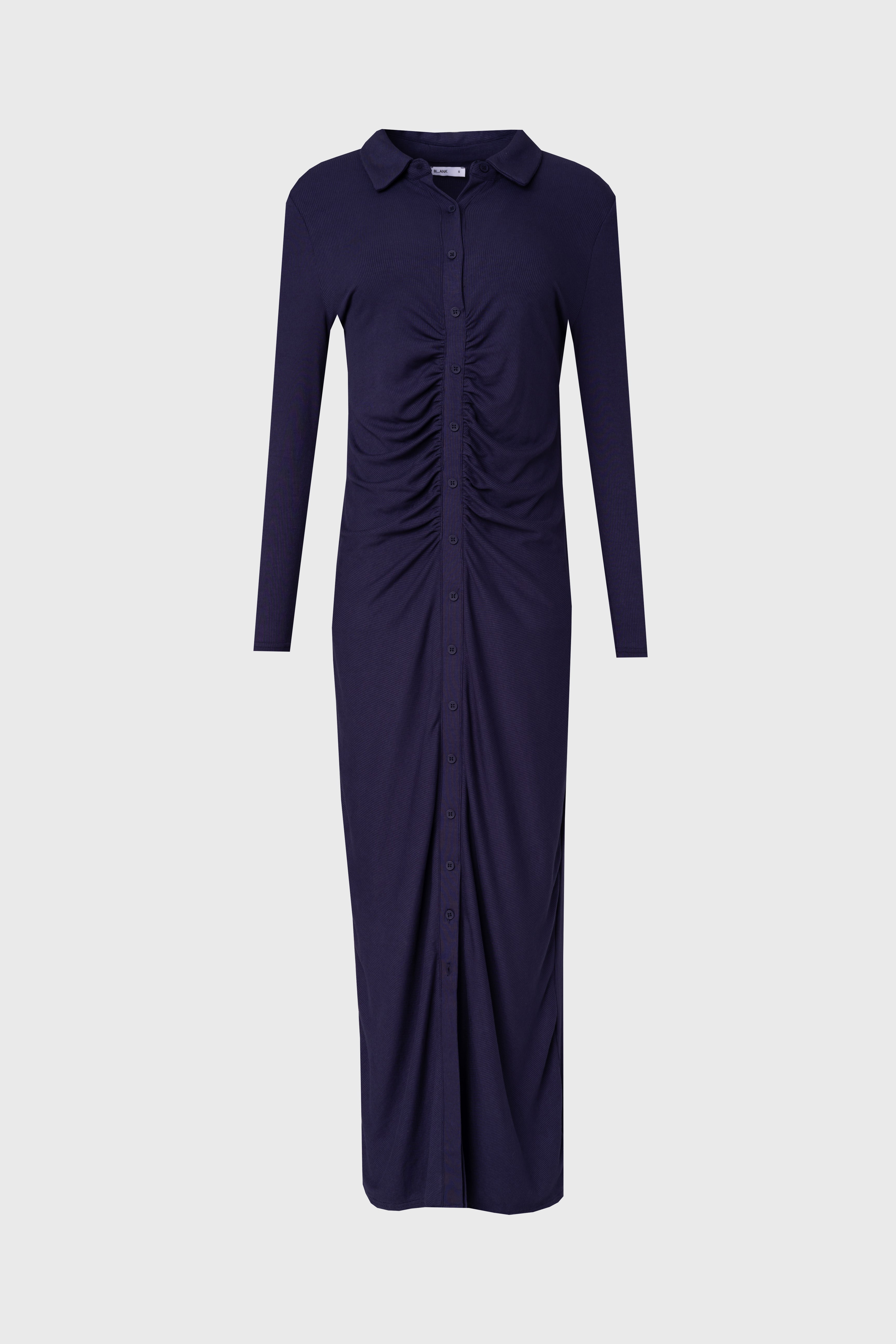 Elegant Navy Blue Ruched Maxi Cardigan Dress for Women - Perfect for Weddings, Parties & Evening Events