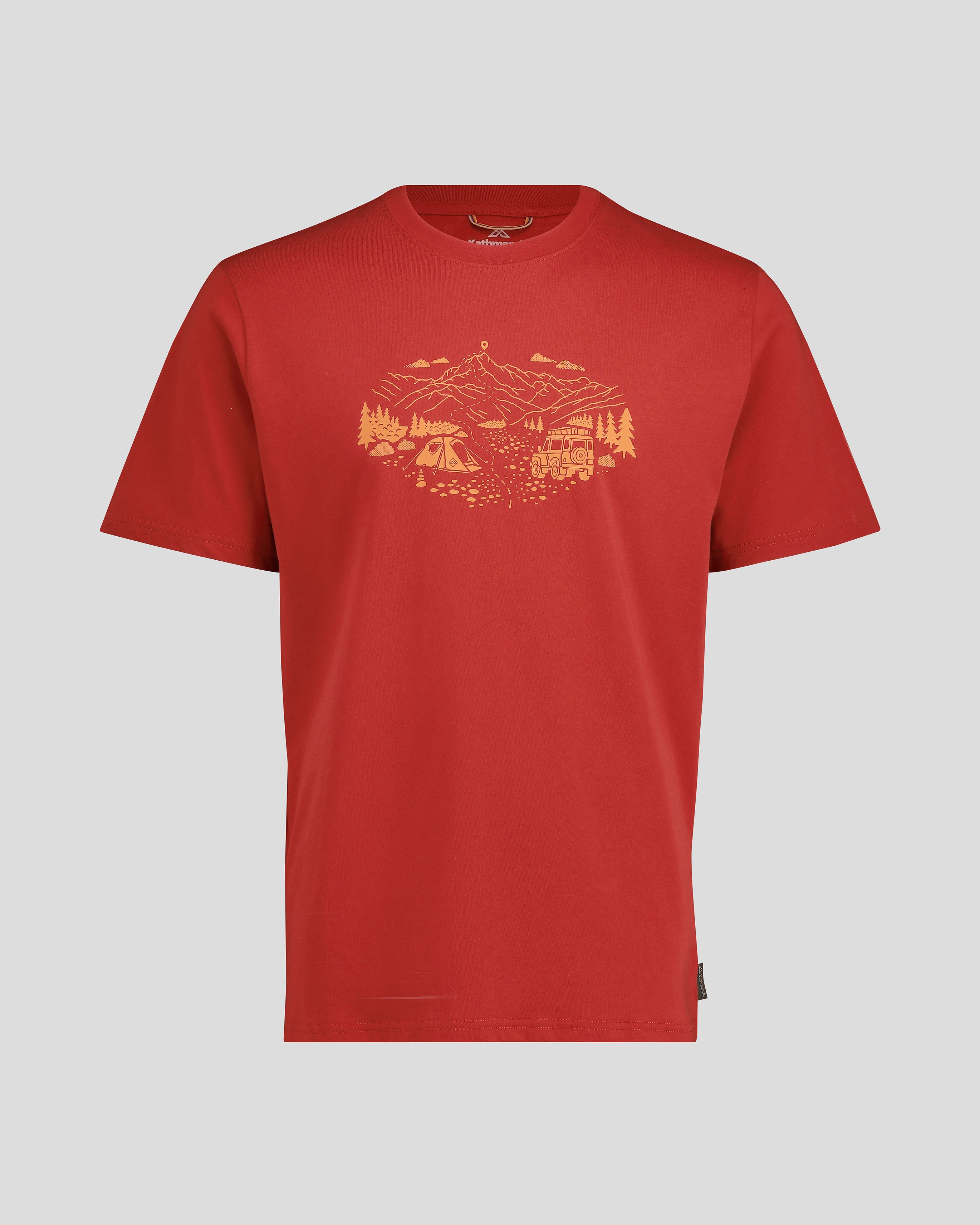 Organic Cotton Men's Ridgeline T-Shirt with Spicy Chilli Pepper Print - Soft & Breathable Casual Tee for Outdoor Activities & Everyday Wear