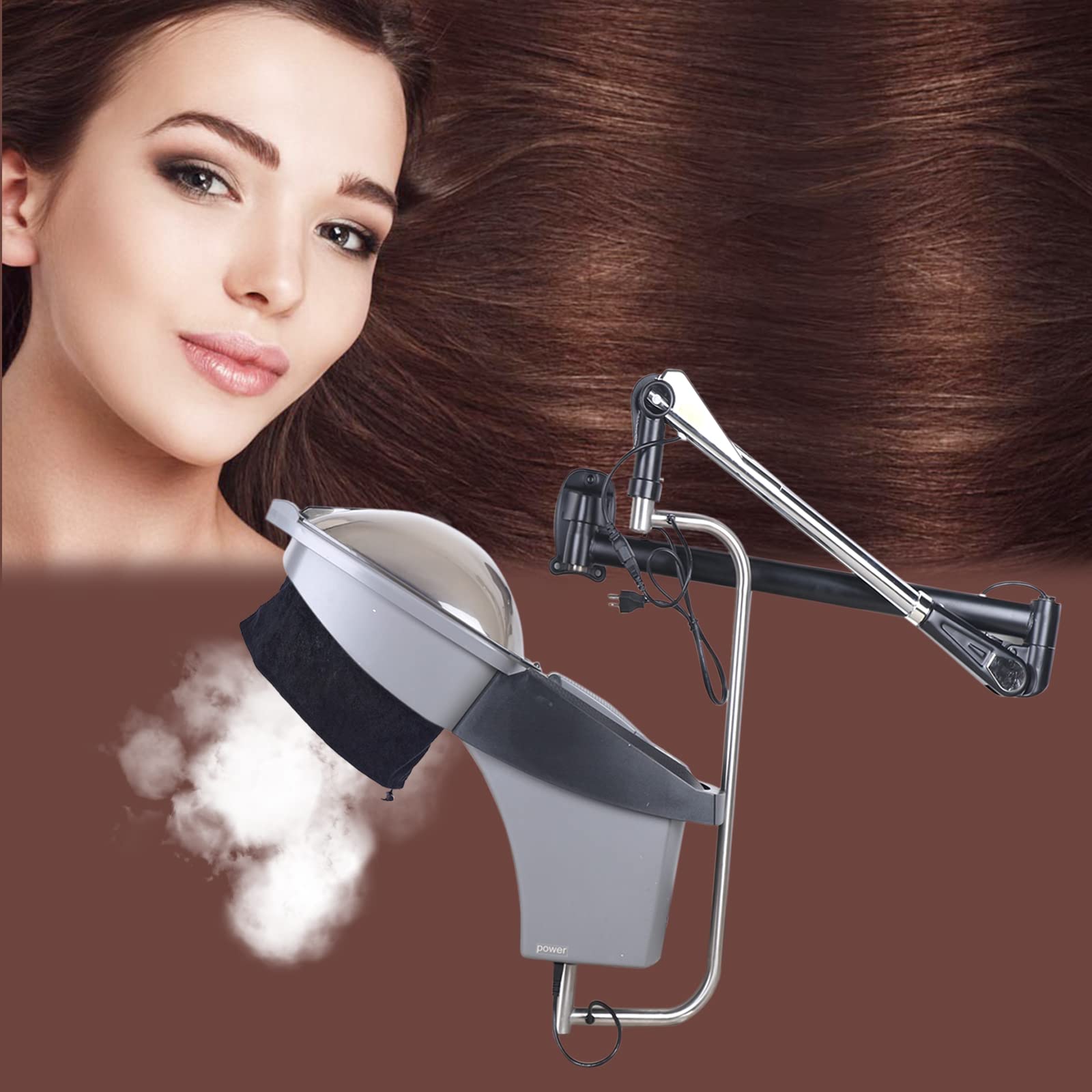 Professional Wall Mounted Hair Steamer for Oil Baking, Styling & Coloring - 6 Adjustable Temperature Settings | Salon & Home Use for Deep Conditioning Treatments