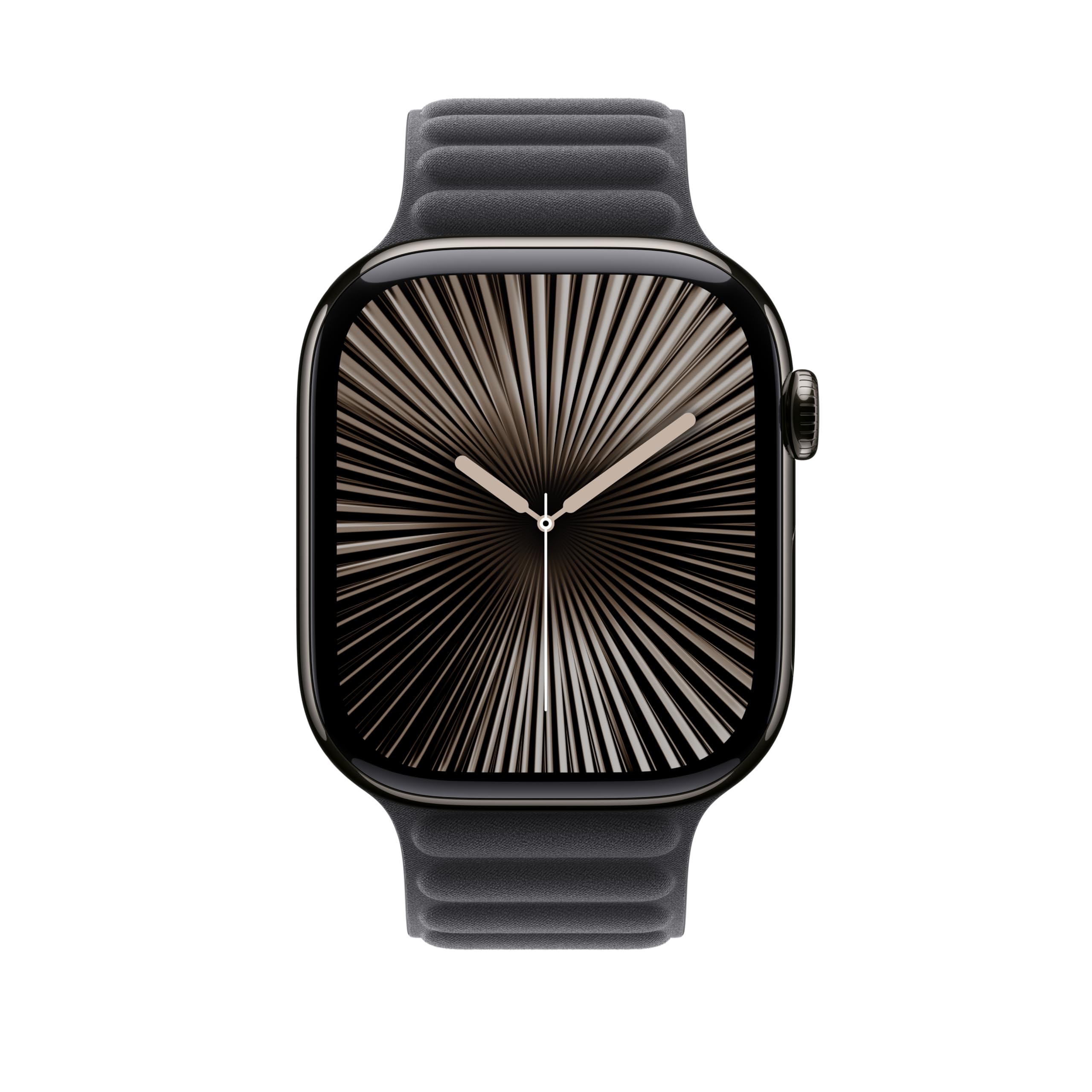 Premium Magnetic Link Apple Watch Band for 46mm Series - Black M/L Size - Comfortable & Secure Fit for Workouts, Running & Everyday Wear