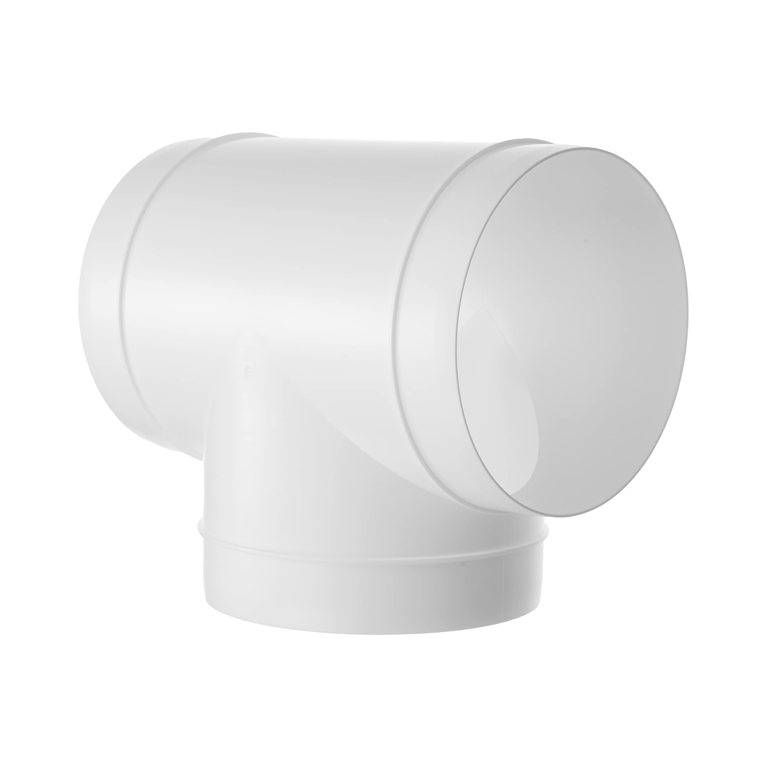6 Inch ABS Plastic 3-Way T-Shaped Hose Connector Splitter - Dryer Vent Adapter for Round Pipe & Channel Ventilation Systems | Perfect for Laundry Room, HVAC & Industrial Ductwork