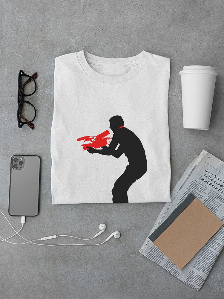 Men's Camera Silhouette Graphic T-Shirt - Casual Photography Enthusiast Tee for Streetwear & Everyday Outfits