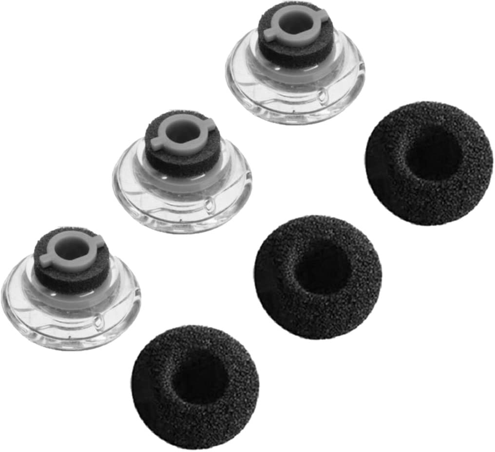 A-Focus Voyager Legend Replacement Ear Tips Set - 3 Pcs Medium M Clear Foam Earbuds & Ear Gels - Compatible with Plantronics Voyager 5200 5210 5220 Headset - Enhanced Comfort for Office Calls, Commuting & Wireless Headsets