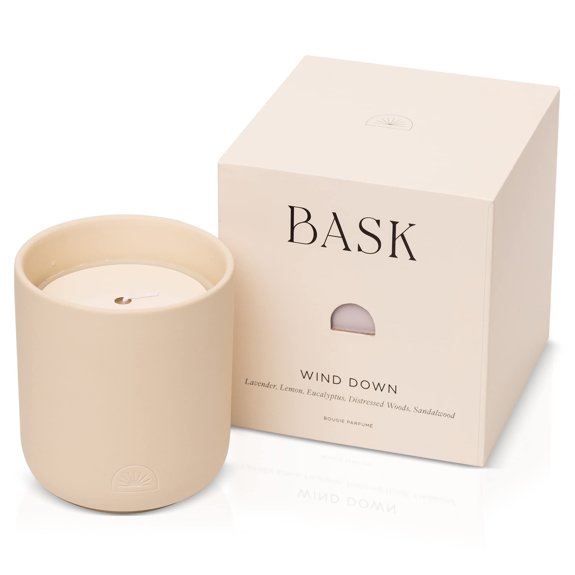 BASK Relaxing Scented Candles for Home - Winter Aromatherapy Candles with Wind Down Fragrance - Perfect Gift for Women & Men - Create Cozy Atmosphere for Bedroom, Bath & Meditation