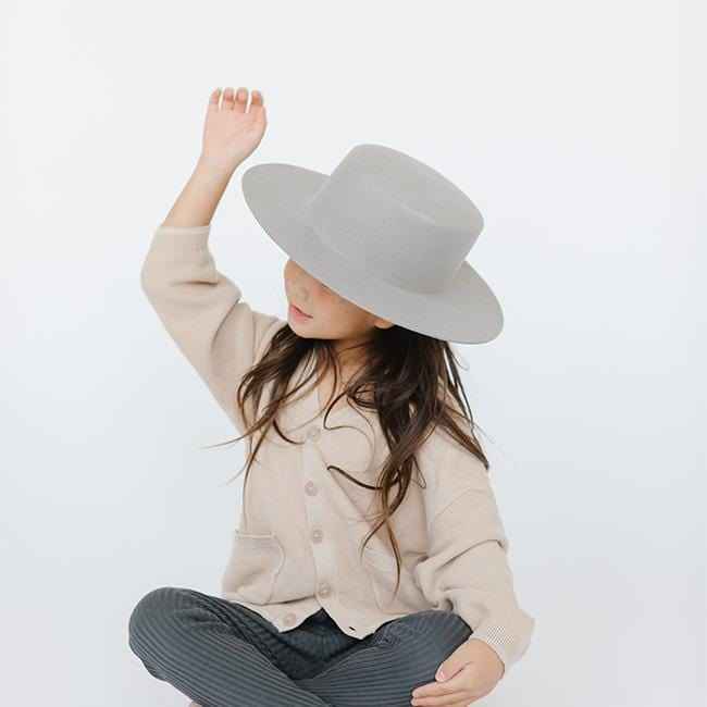 Dahlia Kids Boater Hat for Girls & Boys - Summer Straw Sun Hat with Ribbon - Perfect for Beach, Garden, and Outdoor Activities
