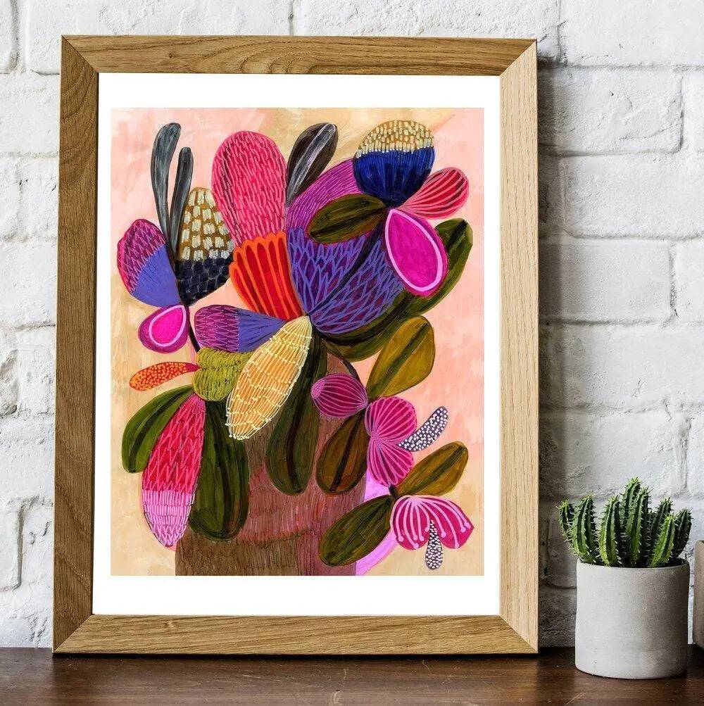 Wild Bunch Modern Still Life Art Print - Contemporary Wall Decor for Living Room, Bedroom & Office - Perfect for Home & Office Decoration