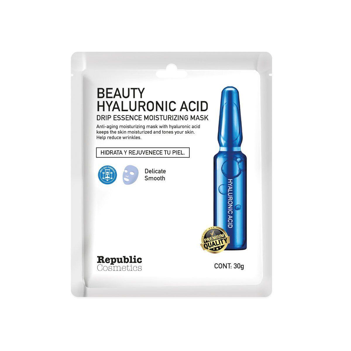 Republic Cosmetics Hyaluronic Acid Face Mask - Hydrating & Anti-Aging Skincare for Dry Skin - Perfect for Daily Use & Spa Nights