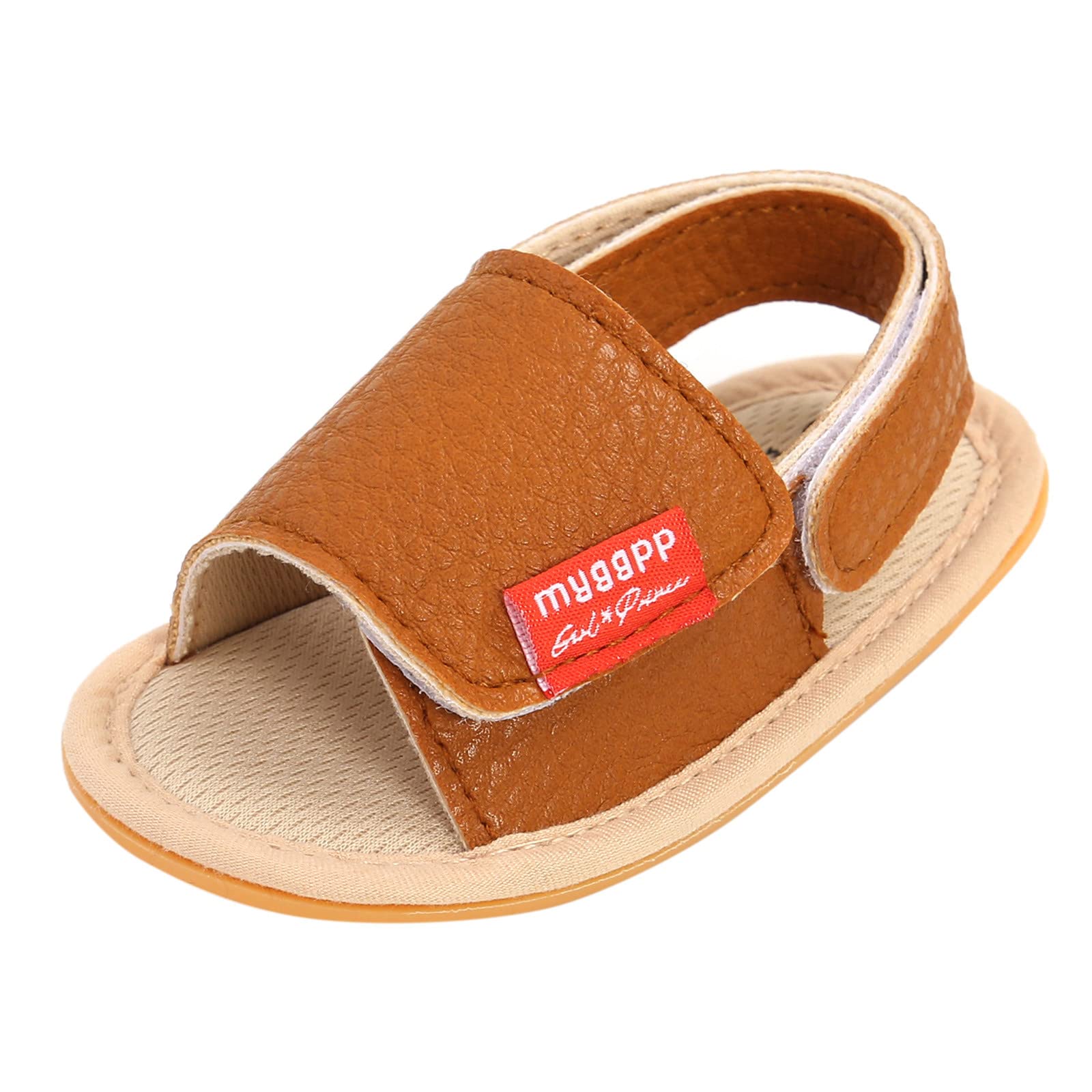 Toddler Girls & Boys First Walk Slip-On Sandals - Summer Outdoor Slide Shoes for Infants (Brown, Size 11) | Perfect for Beach, Park & Playtime