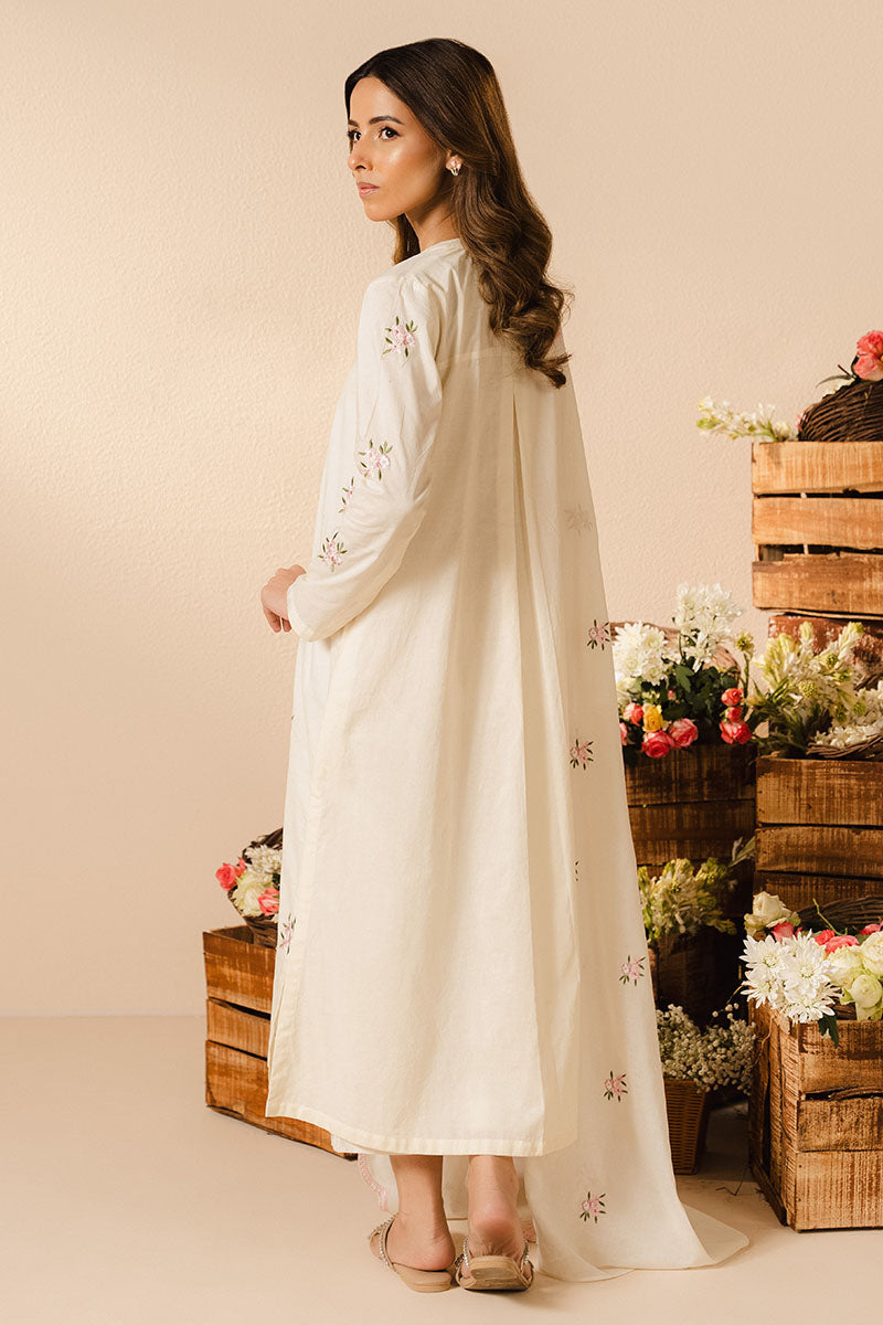 Elegant Ivory Charm 2-Piece Set (Shirt & Dupatta) - Perfect for Weddings, Parties & Festive Occasions