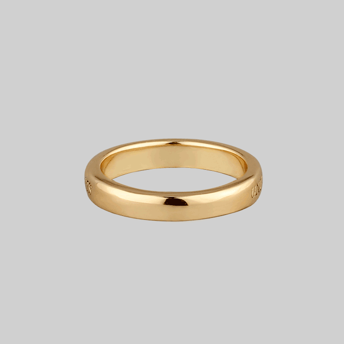 United Hearts Death Only Parts Posie Ring in Gold - Vintage Inspired Love Token for Weddings, Anniversaries & Romantic Gifts