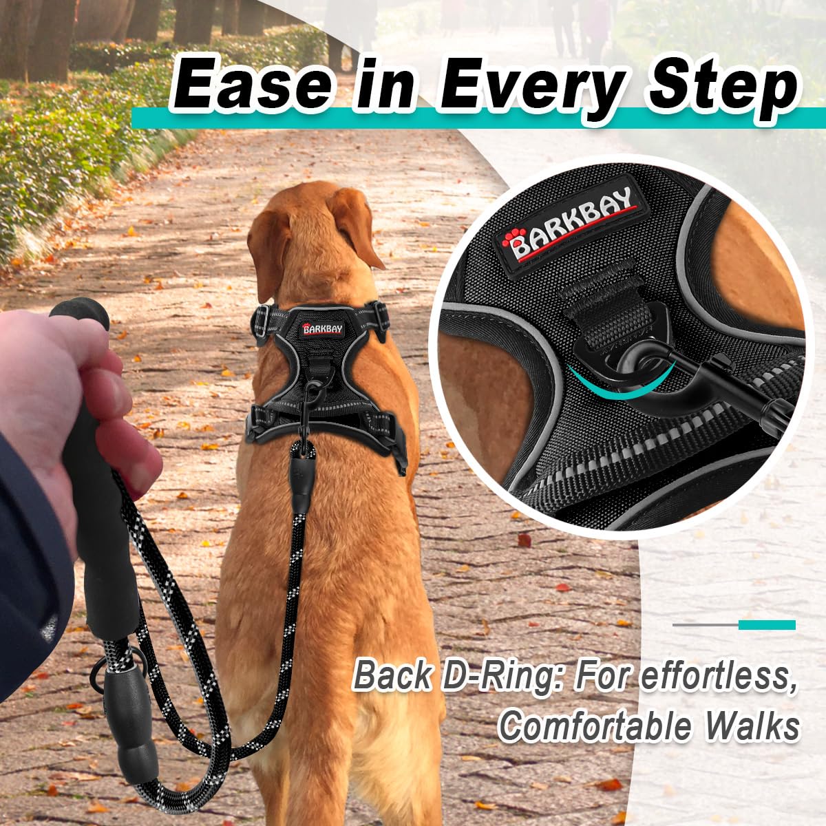 BARKBAY No Pull Pet Harness - Adjustable Reflective Dog Vest for Small, Medium & Large Dogs - 3M Reflective Oxford Material for Safety - Perfect for Walking, Hiking & Outdoor Adventures (XL)