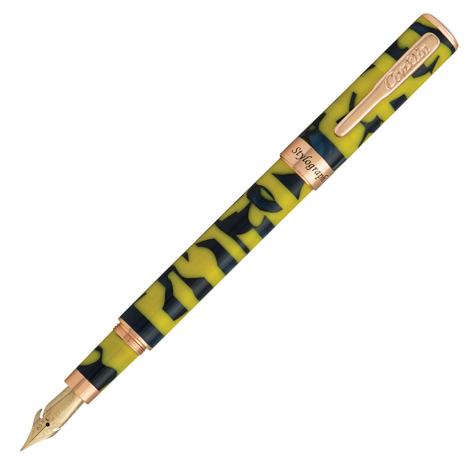 Conklin Stylograph Mosaic Fountain Pen - Yellow & Blue Premium Writing Instrument for Calligraphy, Journaling & Gift Giving