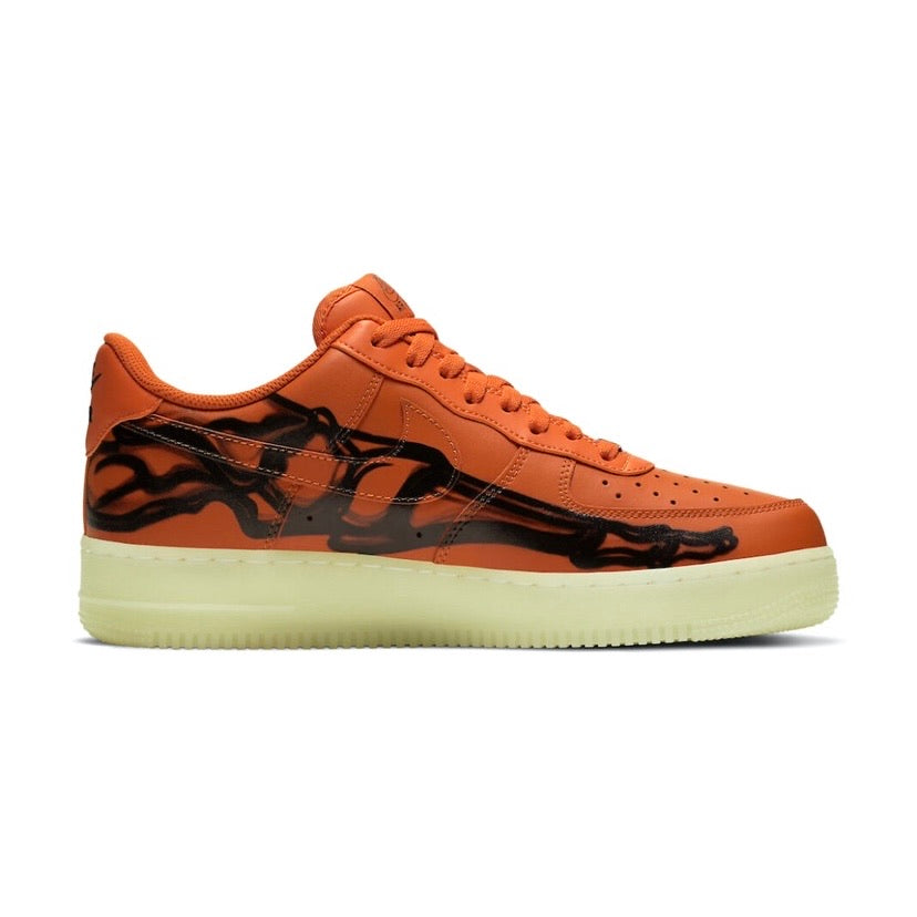Nike Air Force 1 Low 'Skeleton Starfish' Sneakers - Orange, White & Black Colorway | Streetwear Fashion & Casual Wear for Men & Women