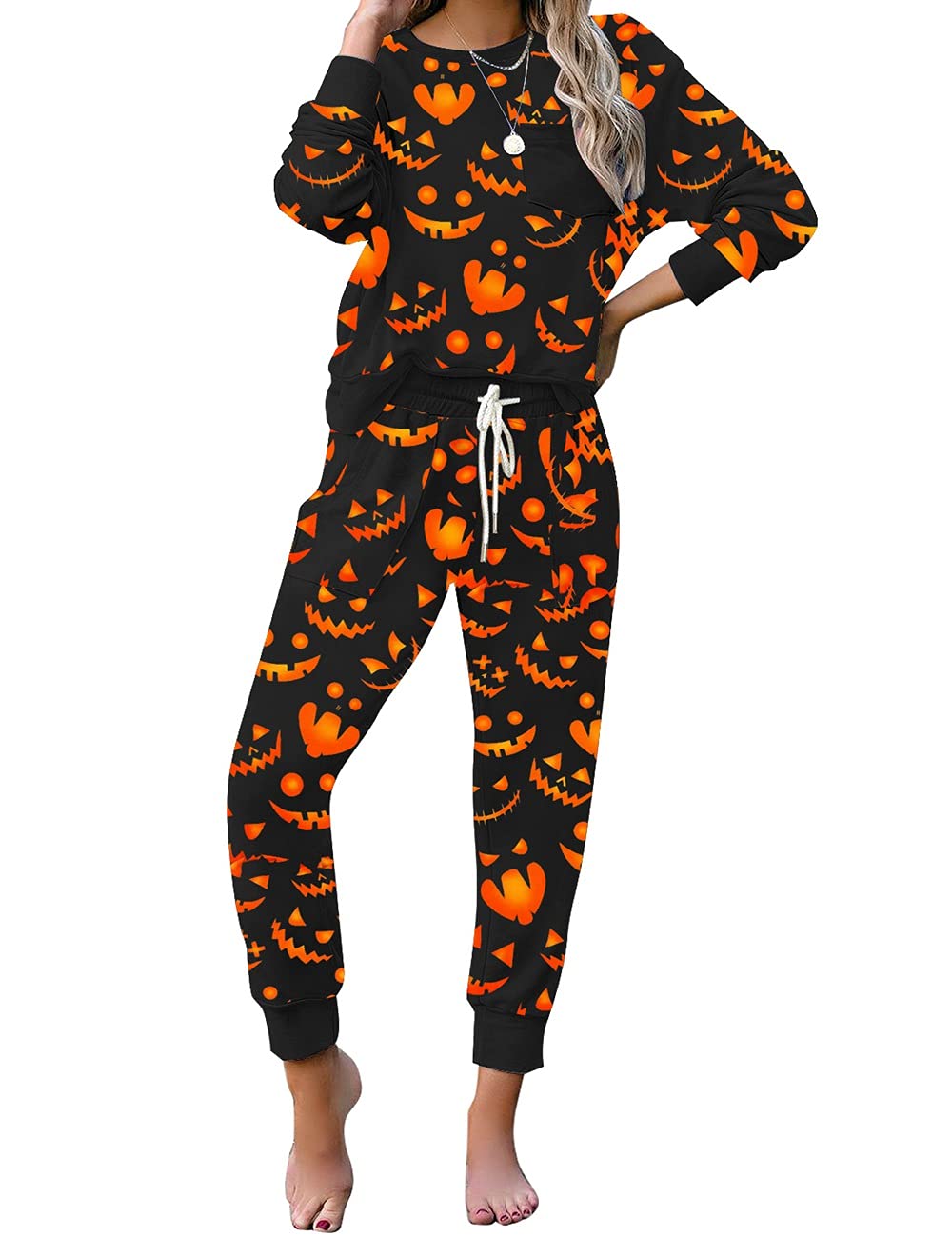 GRAPENT Women's Tie Dye Print Pajama Set - Soft Cotton Loungewear Top & Jogger Pants for Sleep, Yoga & Relaxation at Home | Comfortable Sleepwear for Women