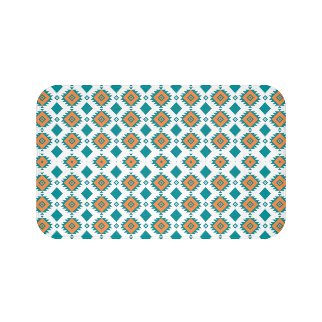 Southwestern Bath Mat - Non-Slip Boho Bathroom Rug for Showers & Bathrooms | Soft Absorbent Cotton | Southwestern Decor for Bathroom & Vanity Areas