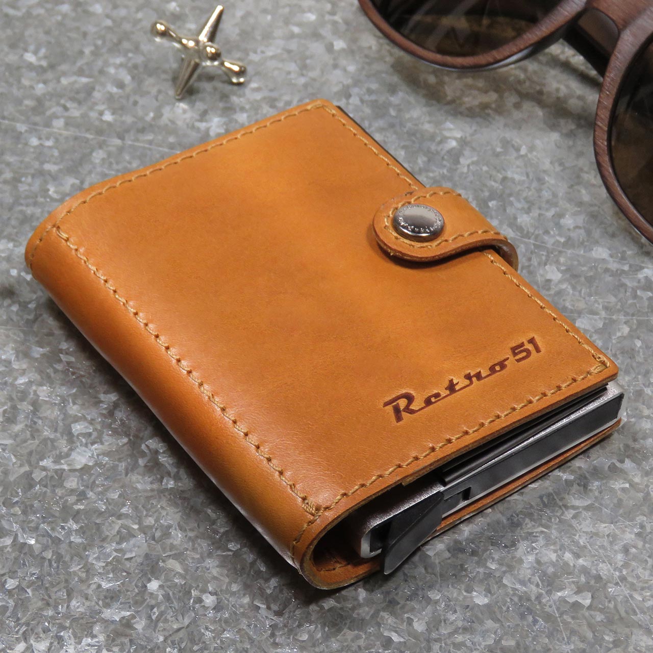 Retro 51 Pularys Modern Traveler Wallet with Ballpoint Pen - Stylish Leather Wallet & Pen Set for Men & Women - Perfect for Business Travel, Office & Everyday Carry
