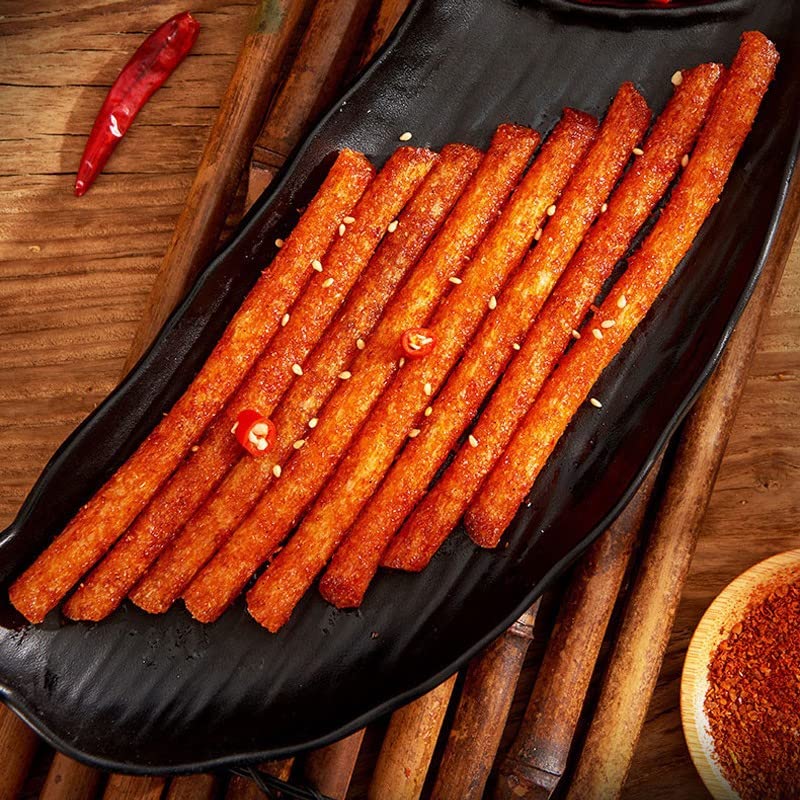 Spicy Gluten Strips - Sweet & Spicy Chinese Snacks, Instant Vegan Protein Snacks, Handmade Spicy Sticks (3 Bags) - Perfect for Road Trips, Movie Nights & Asian Food Lovers