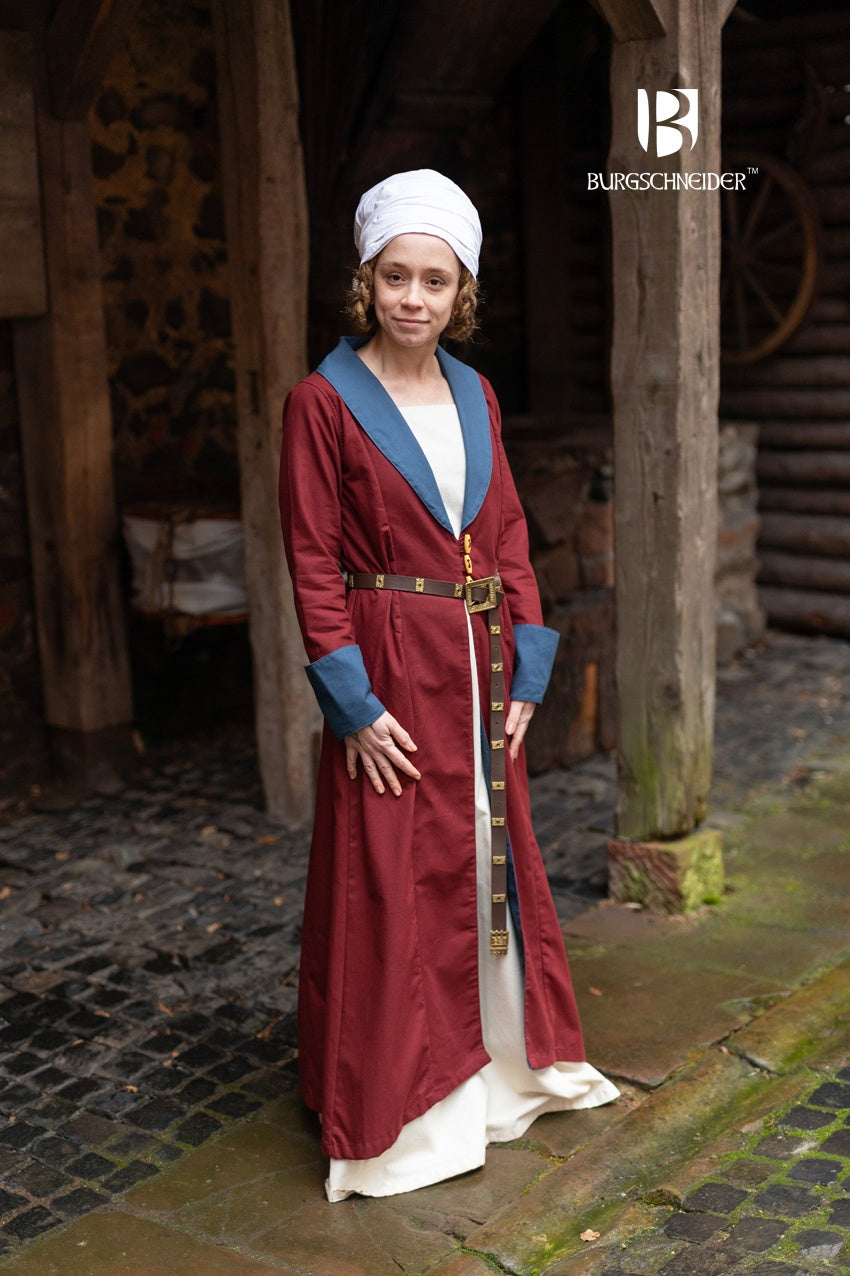 Loretta Bordeaux & Woad Blue Over Dress - Elegant Women's Casual Maxi Dress for Summer, Beach, and Outdoor Events