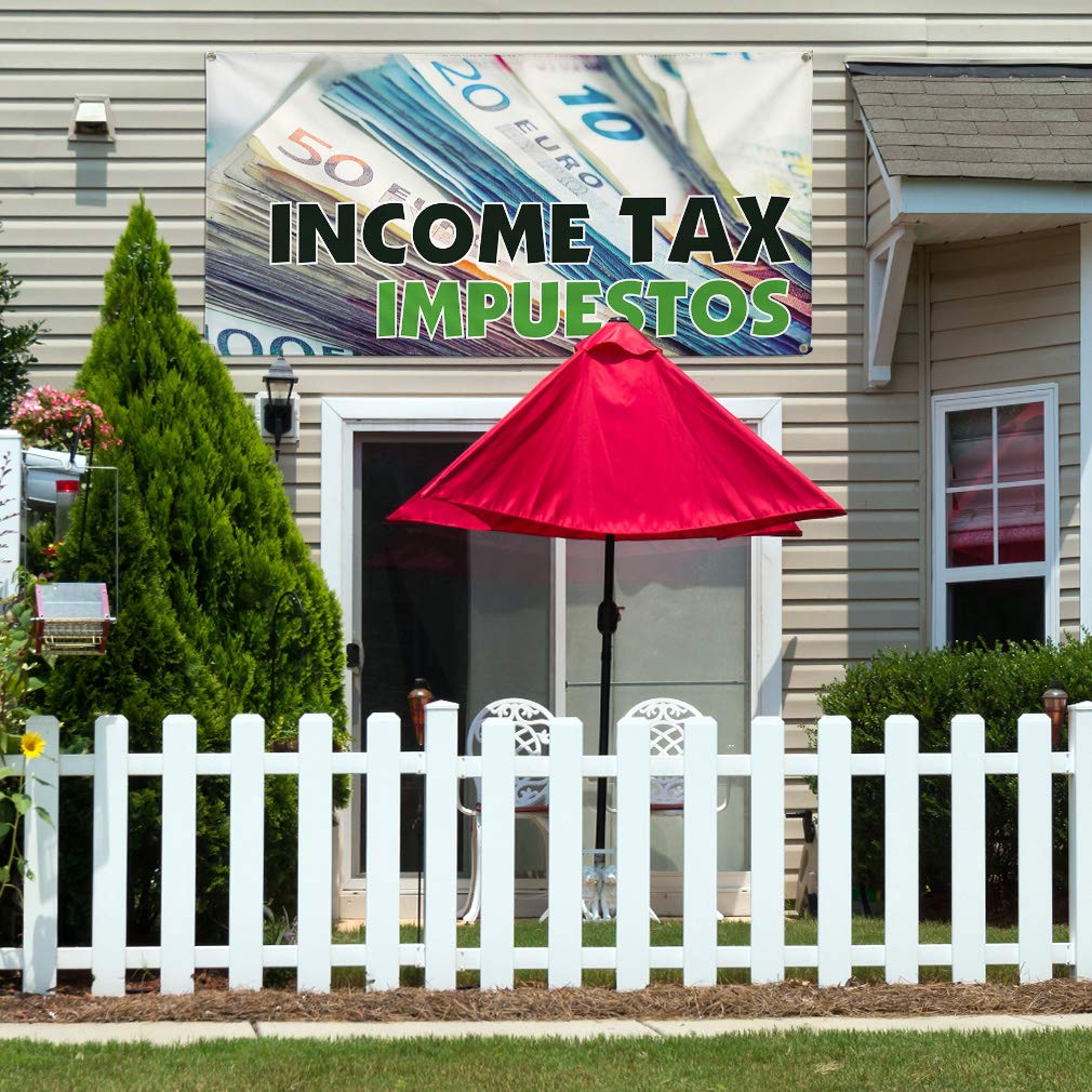 Custom Vinyl Banner - Multiple Sizes (60x144 Inches) for Business, Outdoor & Industrial Use - Weatherproof Tax & Impuestos Signs with 10 Grommets - Perfect for Yard Advertising, Storefront Displays & Event Signage