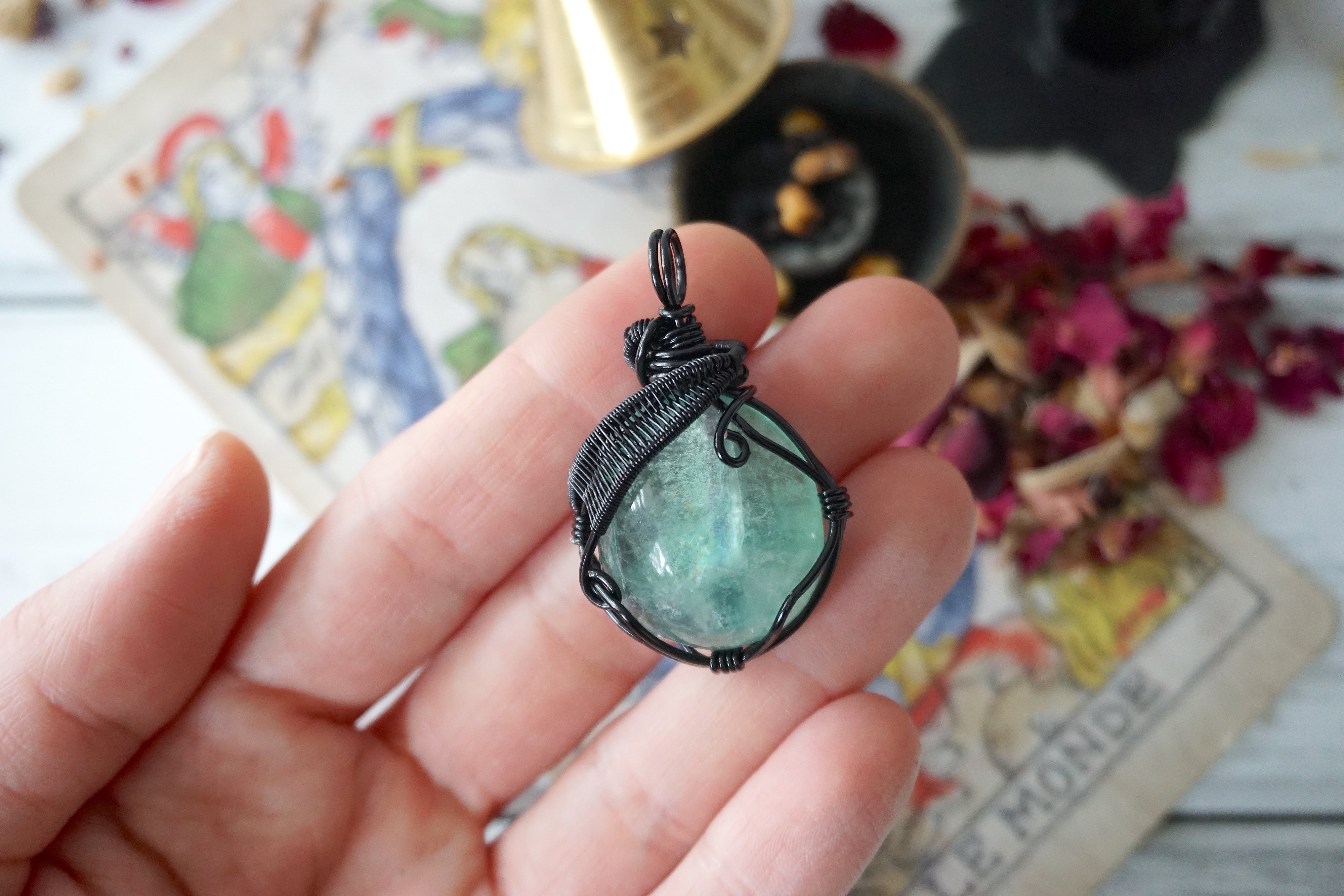 Green Fluorite Crystal Necklace - Aura Foundation Collection | Healing Stone Jewelry for Meditation & Energy Balance