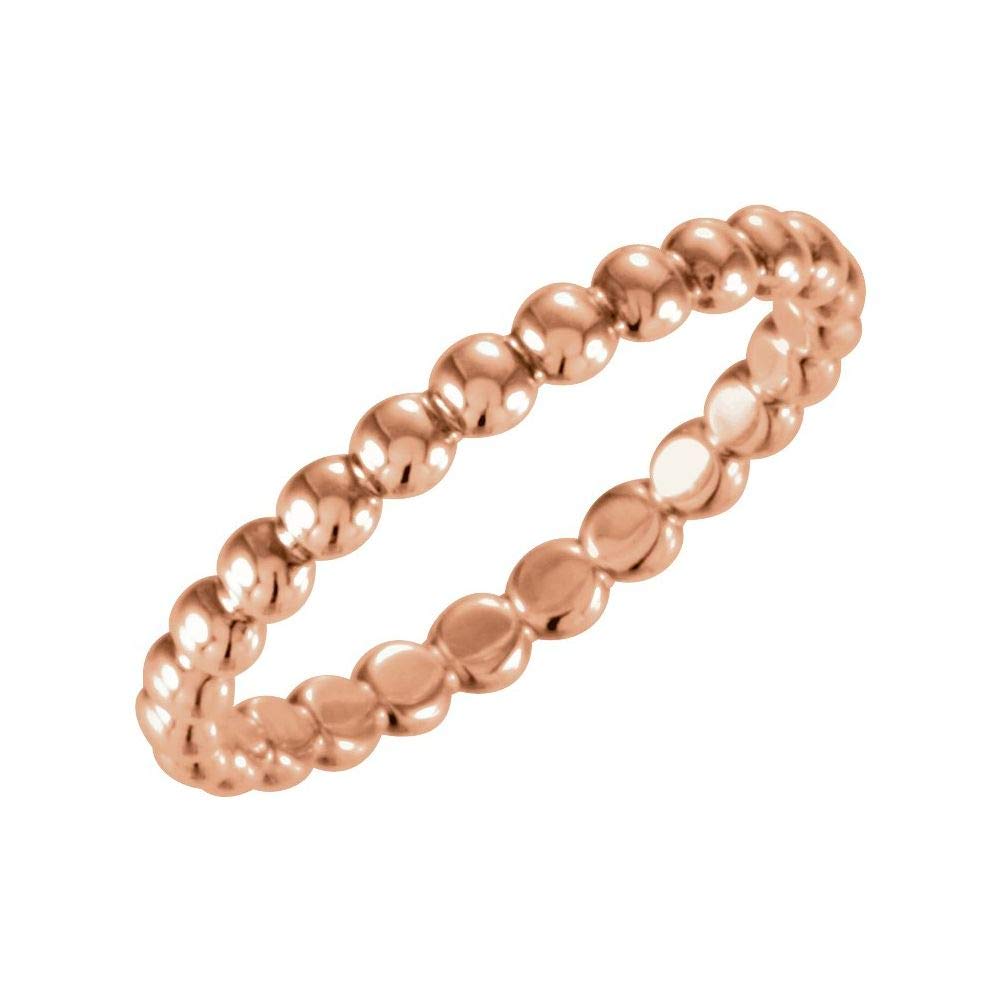 2.5mm Stackable Beaded Wedding Band Ring for Women - Anniversary, Engagement, Promise, or Everyday Wear Jewelry Gift