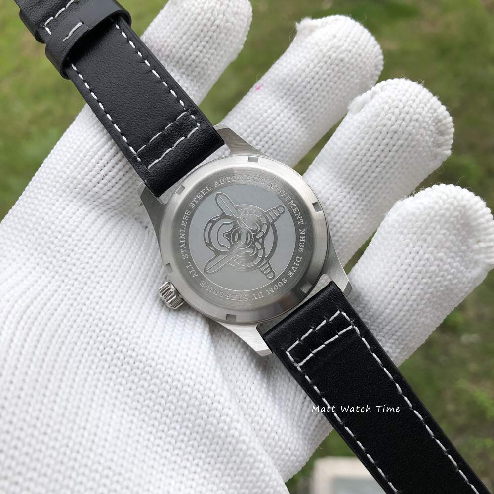Steeldive SD1940 Pilot Watch - NH35 Automatic Movement, AR Sapphire Crystal, Super Lume, 200m Water Resistant - Perfect for Aviation Enthusiasts & Diving Professionals