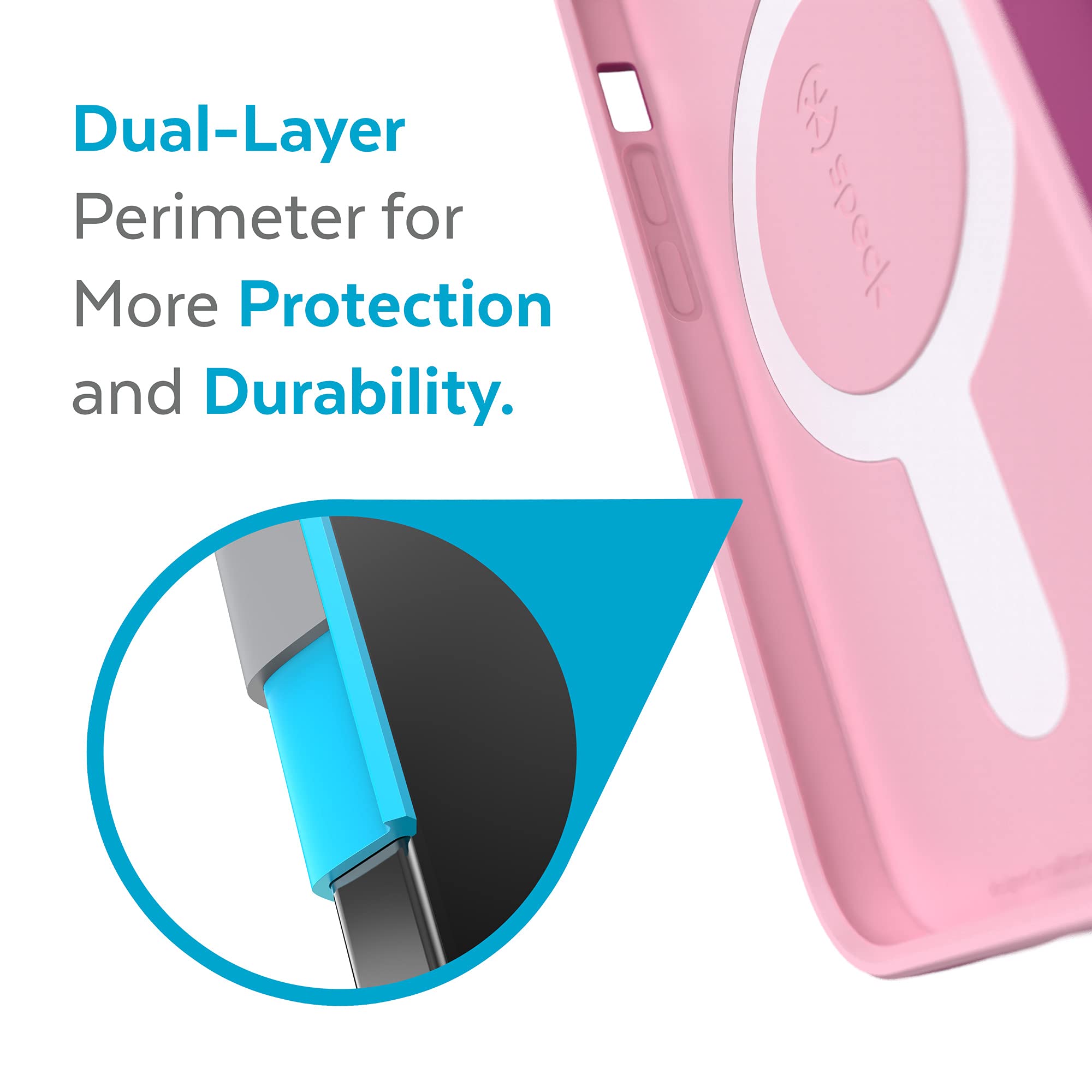 Speck iPhone 13 Pro Max Case with MagSafe - Shockproof Protective Cover Compatible with iPhone 12 Pro Max & 13 Pro Max - Scratch Resistant, Soft Touch Coating in Orchid Pink & Rosy Pink | Perfect for Daily Use, Travel Protection & Wireless Charging