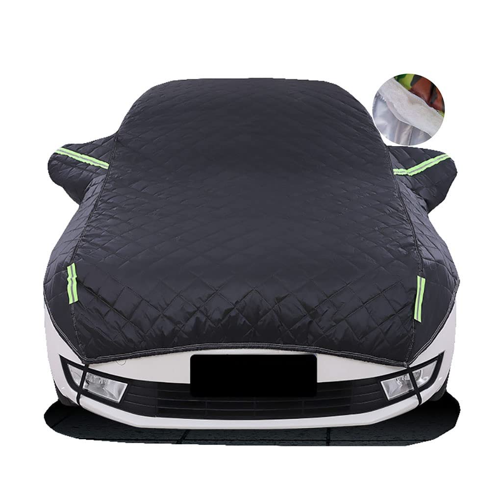 Premium Thickened Half Car Cover for Aston Martin Valhalla - Waterproof, Anti-Hail, Thermostat Windshield Mirror Protection (Black) - Ideal for Supercar Storage & Outdoor Parking