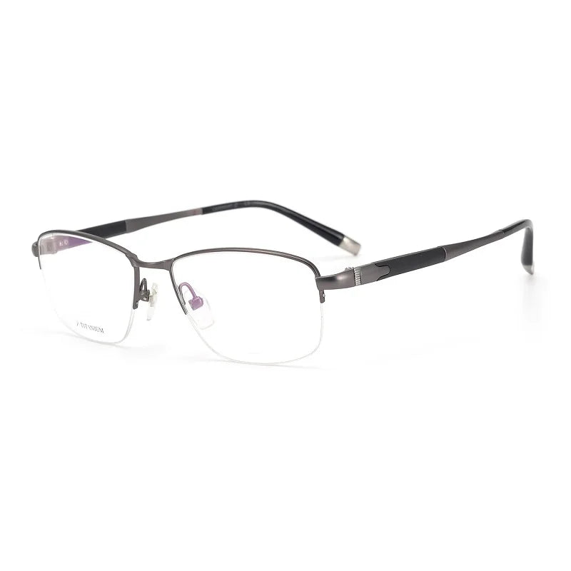 Aimee Unisex Semi-Rimless Square Titanium Eyeglasses Frame 27007 - Lightweight Durable Glasses for Work, Reading & Fashion