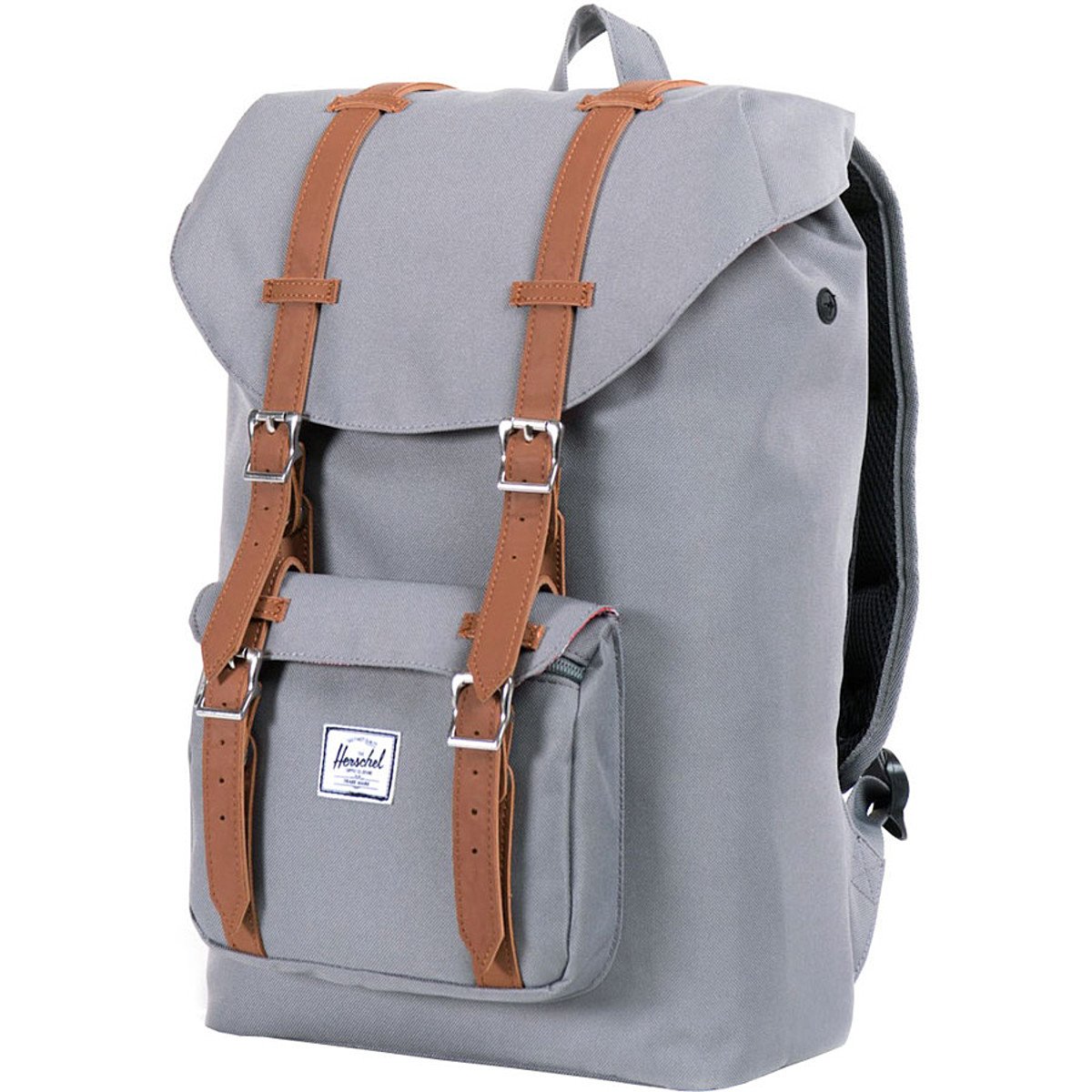 Herschel Little America Laptop Backpack 17L - Water-Resistant Grey/Tan Synthetic Leather - Perfect for Work, School & Travel - Fits 15
