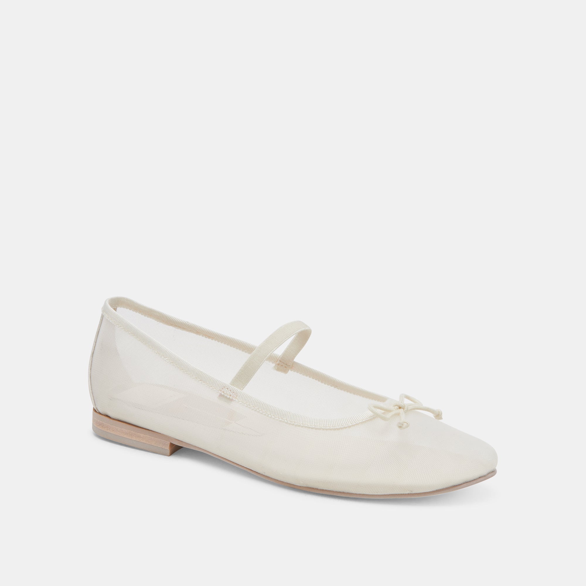Cadel Women's Ballet Flats - Ivory Mesh Comfortable Slip-On Shoes for Casual Wear, Work & Travel