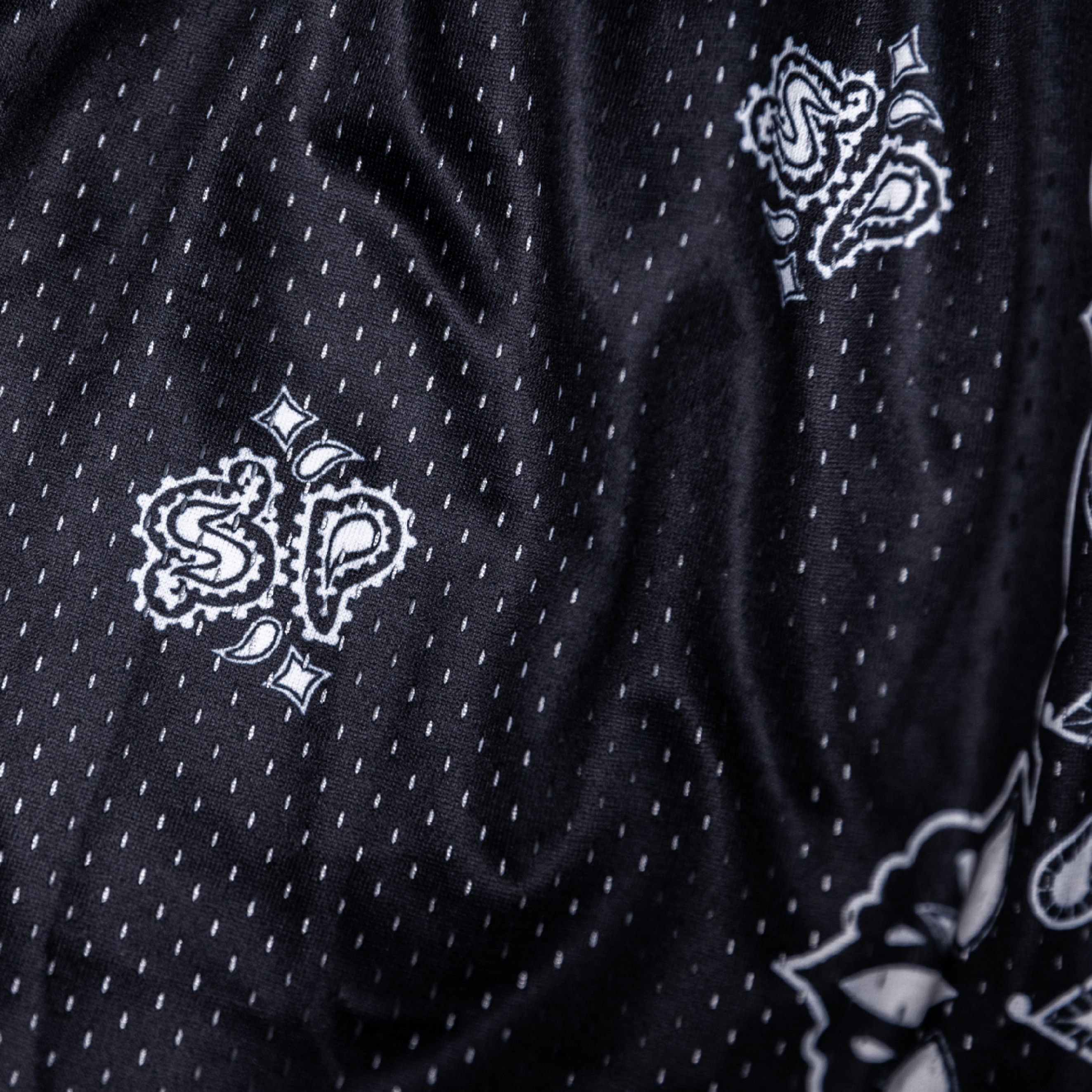 Stylish Paisley Print Mesh Shorts for Women - Breathable & Comfortable (Black) - Perfect for Summer, Yoga, and Casual Wear