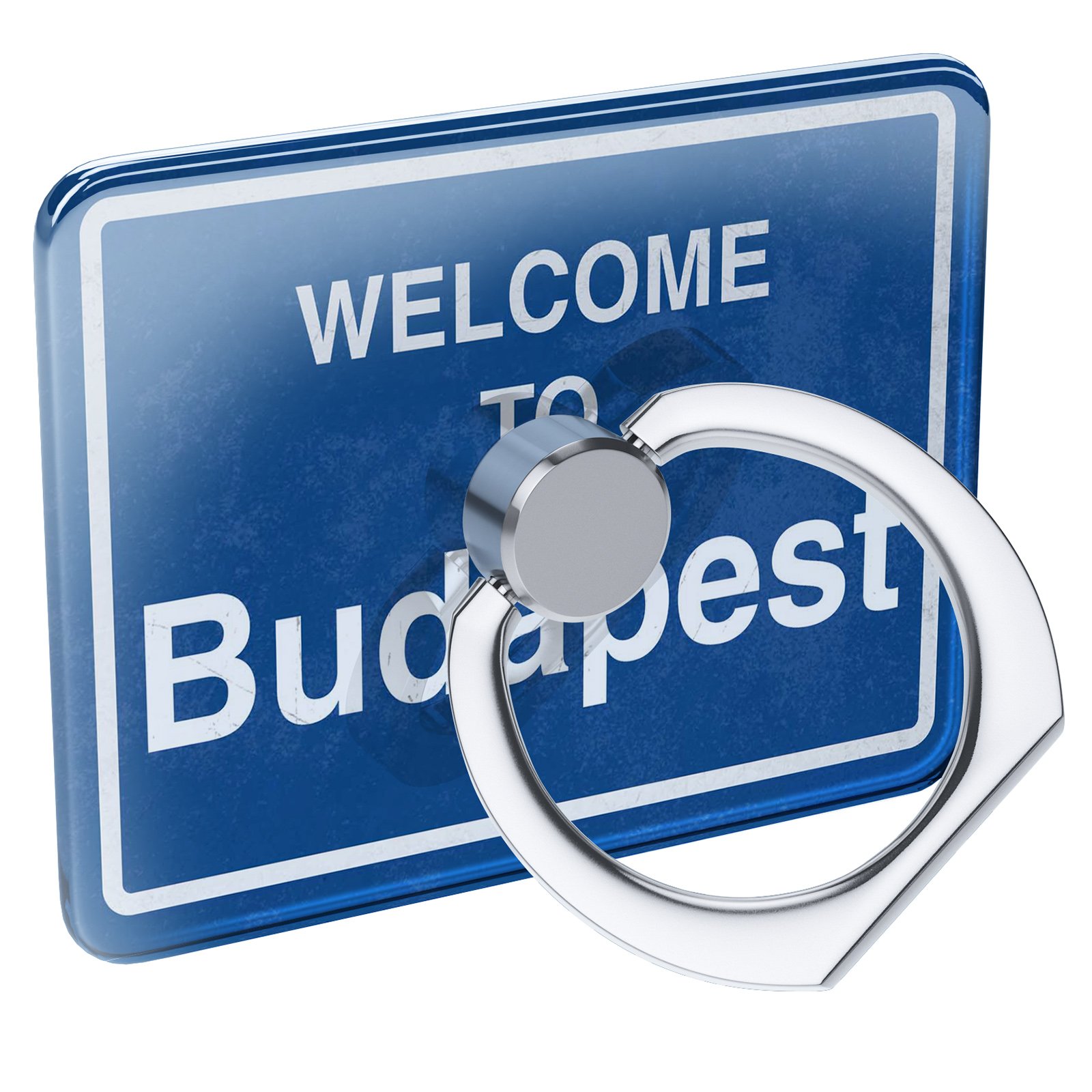 Collapsible Phone Ring Holder & Stand - Adjustable Grip for iPhone & Android - Welcome to Budapest Design - Perfect for Travel, Selfies & Hands-Free Viewing