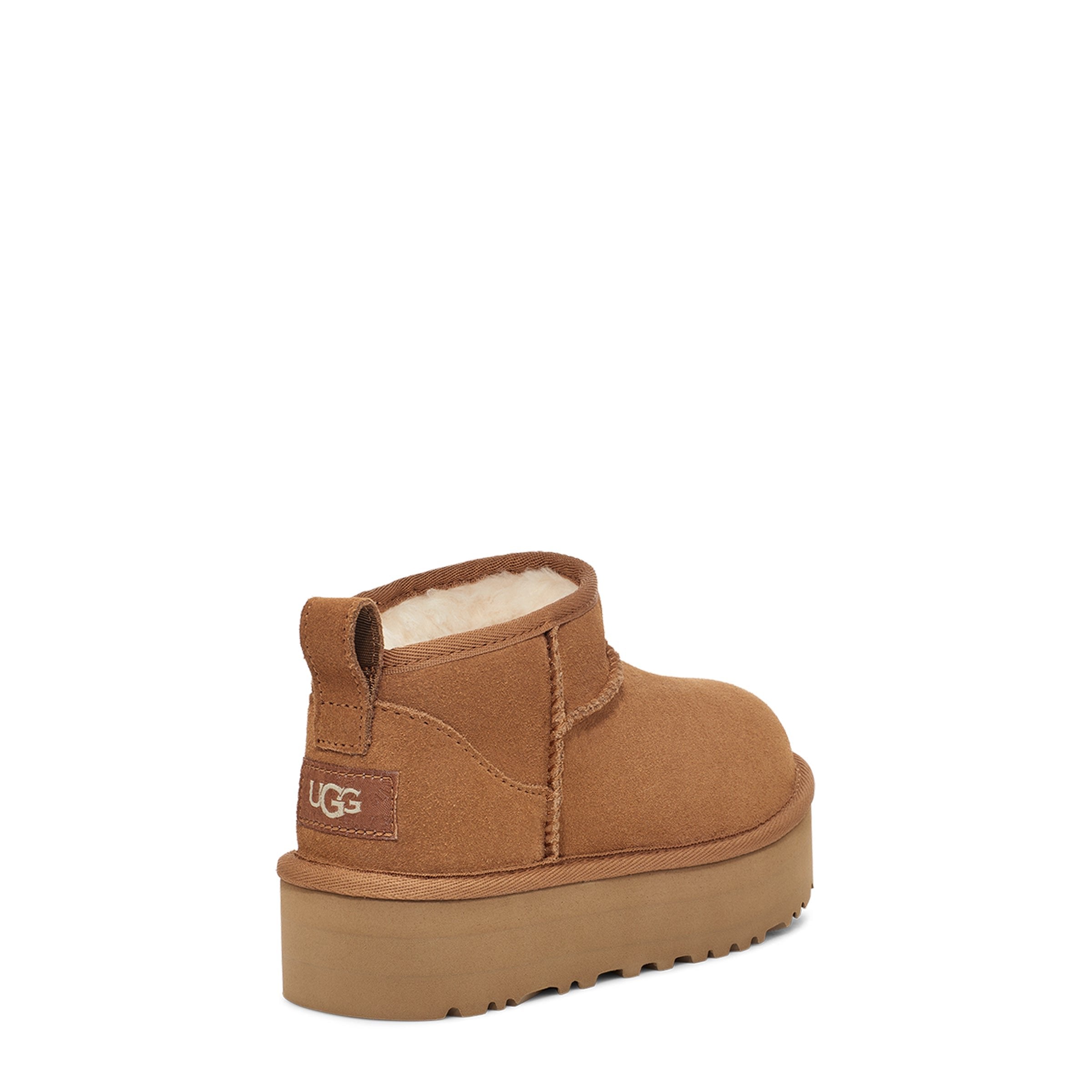 UGG Kid's Classic Ultra Mini Platform Boots in Chestnut - Warm & Comfortable Winter Shoes for Girls & Boys - Perfect for Snow, School & Outdoor Play