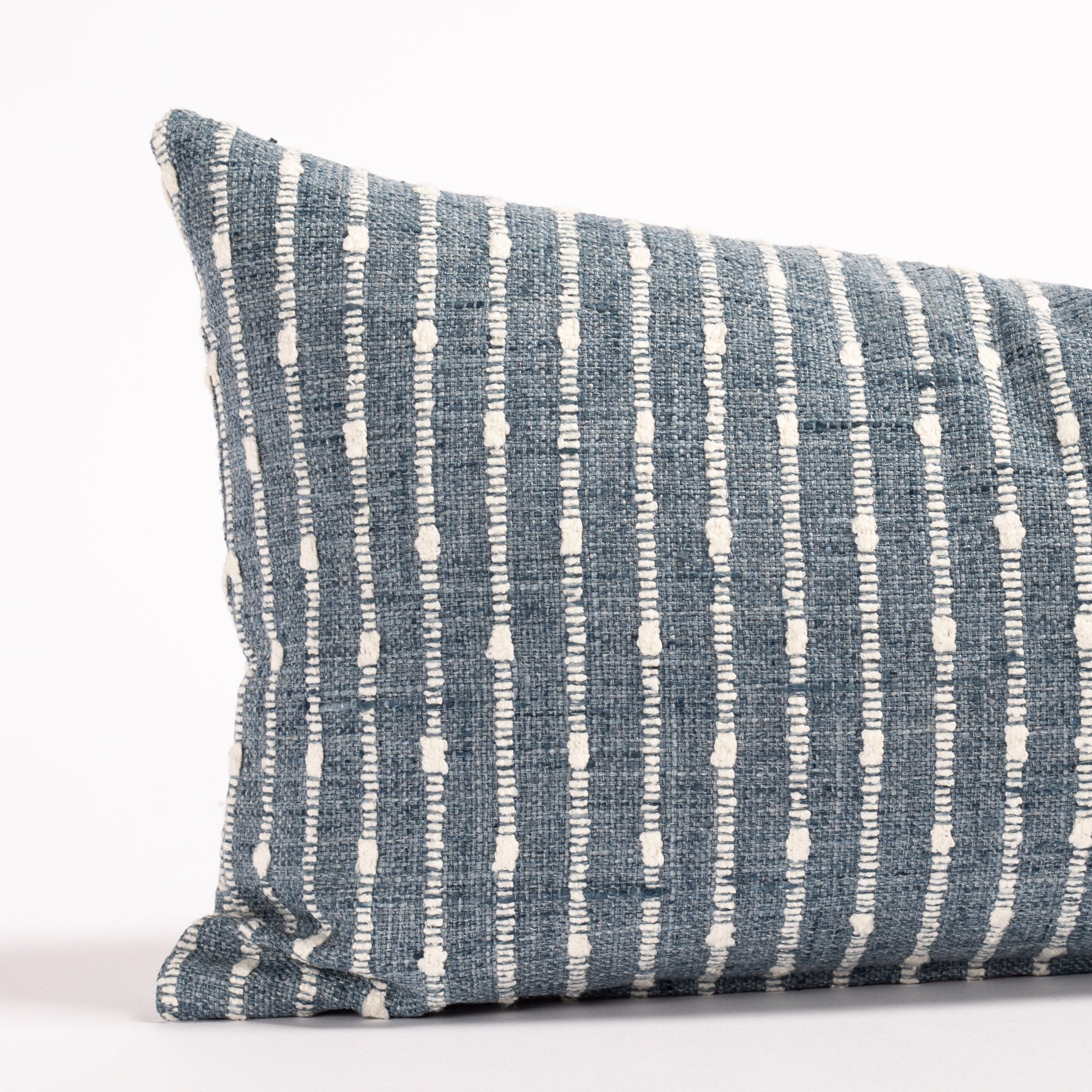 Arren Stripe 12x24 Lumbar Pillow - Soft Chambray Blue Decorative Cushion for Sofa, Bed & Home Decor - Perfect for Living Room, Bedroom and Office Comfort