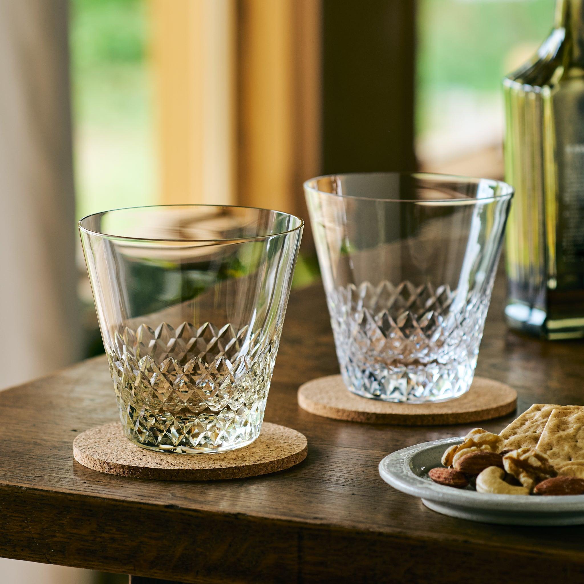 Vintage Style Rocks Glasses - Set of 4 Old Fashioned Whiskey Glasses for Bourbon, Scotch & Cocktails - Perfect for Home Bar, Gifts & Entertaining