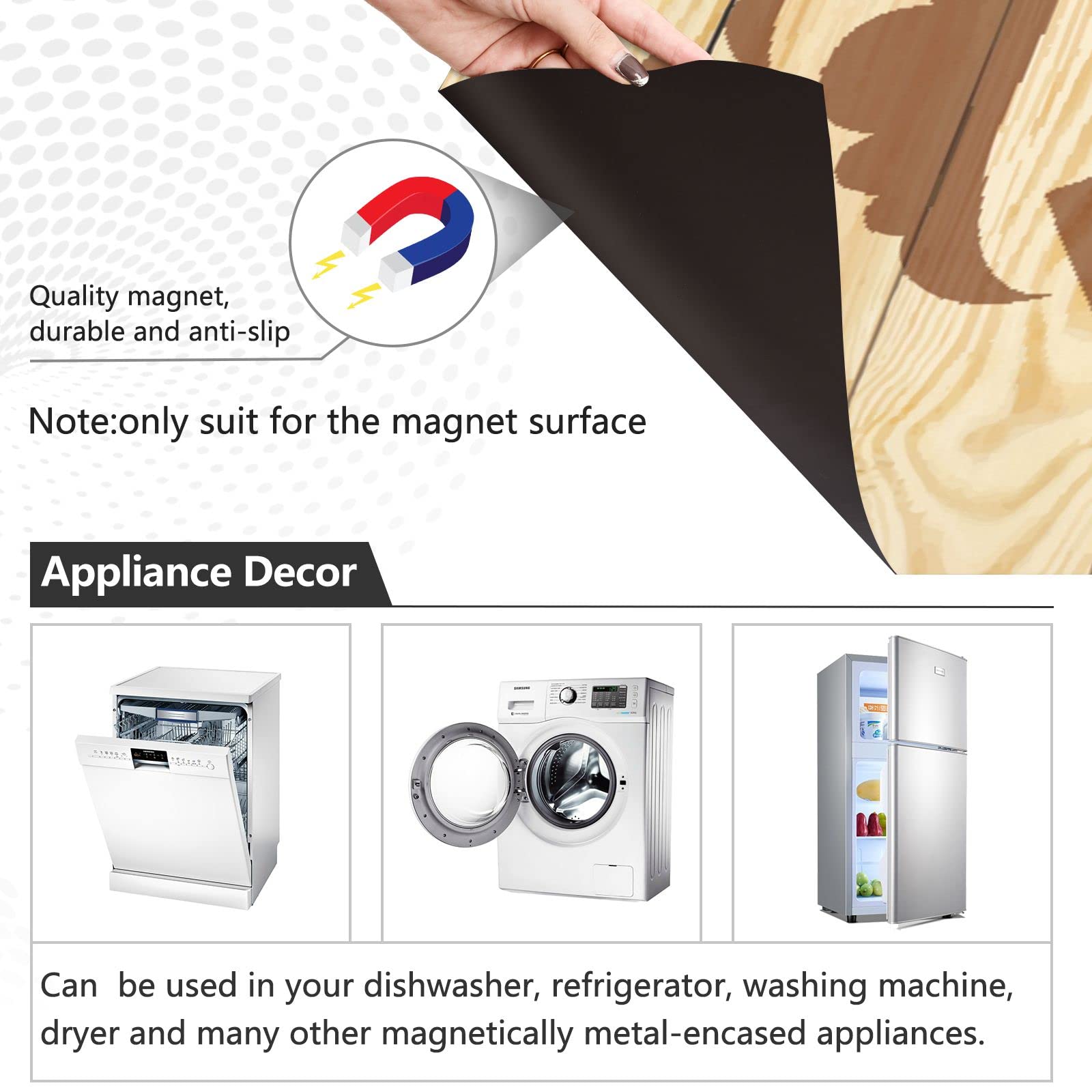 Kitchen Decor Dishwasher Magnet Cover Sticker - Washing Machine & Refrigerator Panel Decal | Home Sweet Home Magnetic Sticker for Fridge, Cabinets & Doors | Perfect for Home Kitchen Organization & Appliance Decoration
