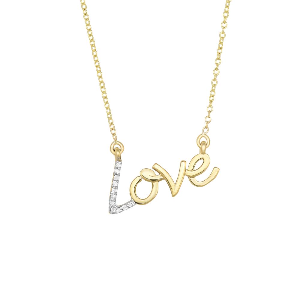 14K Gold 0.07ct Diamond Love Necklace for Women - Elegant Heart Pendant Jewelry Gift for Anniversary, Valentine's Day & Special Occasions