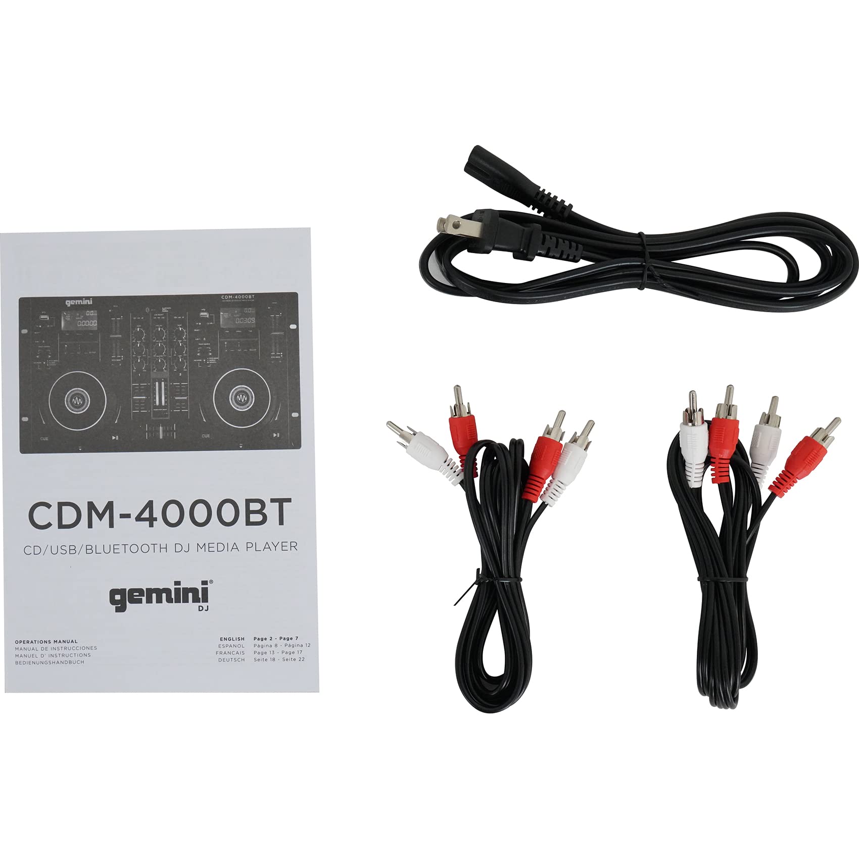 Gemini CDM-4000BT Dual DJ CD/USB Media Player with Bluetooth + Mixer Bundle & Rockville Rock Anywhere Waterproof Portable Bluetooth Speaker with TWS Stereo Linking - Professional DJ Equipment & Outdoor Party Sound System for Clubs, Events and Beach Parties