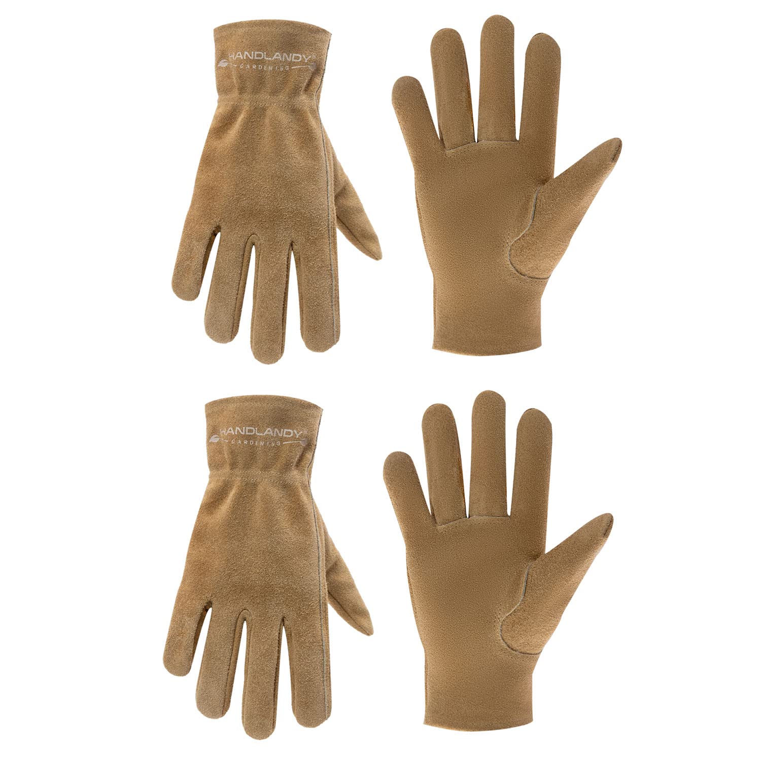 Kids Leather Work Gloves for Gardening - Ages 2-11, Outdoor Yard Play