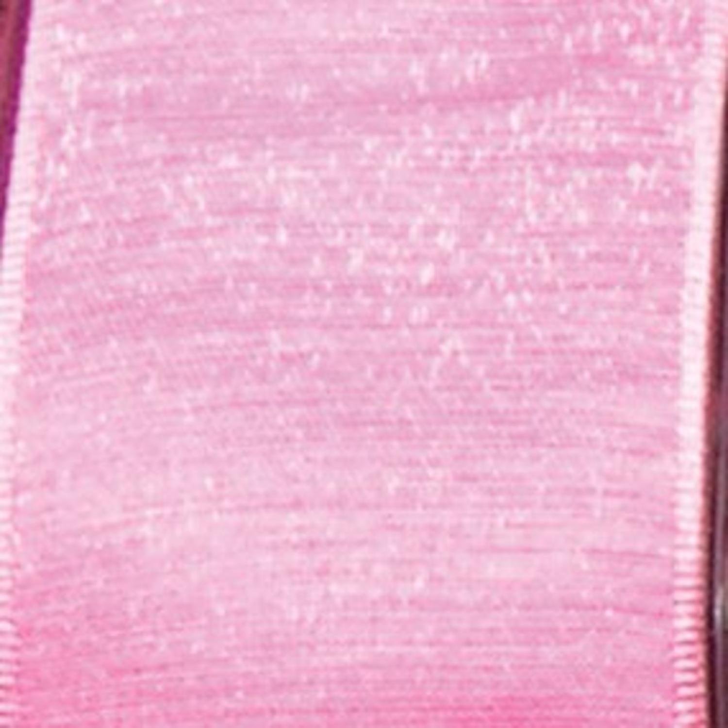 Pink Shiny Polyester Taffeta Wired Ribbon 1.5