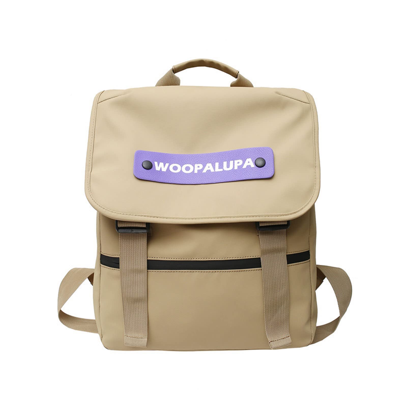 FPlace Vintage Y2K Laptop Backpack for School, Travel & Work - Lightweight Casual Shoulder Bag with USB Charging Port (Khaki) - Perfect for College Students, Commuters & Everyday Use