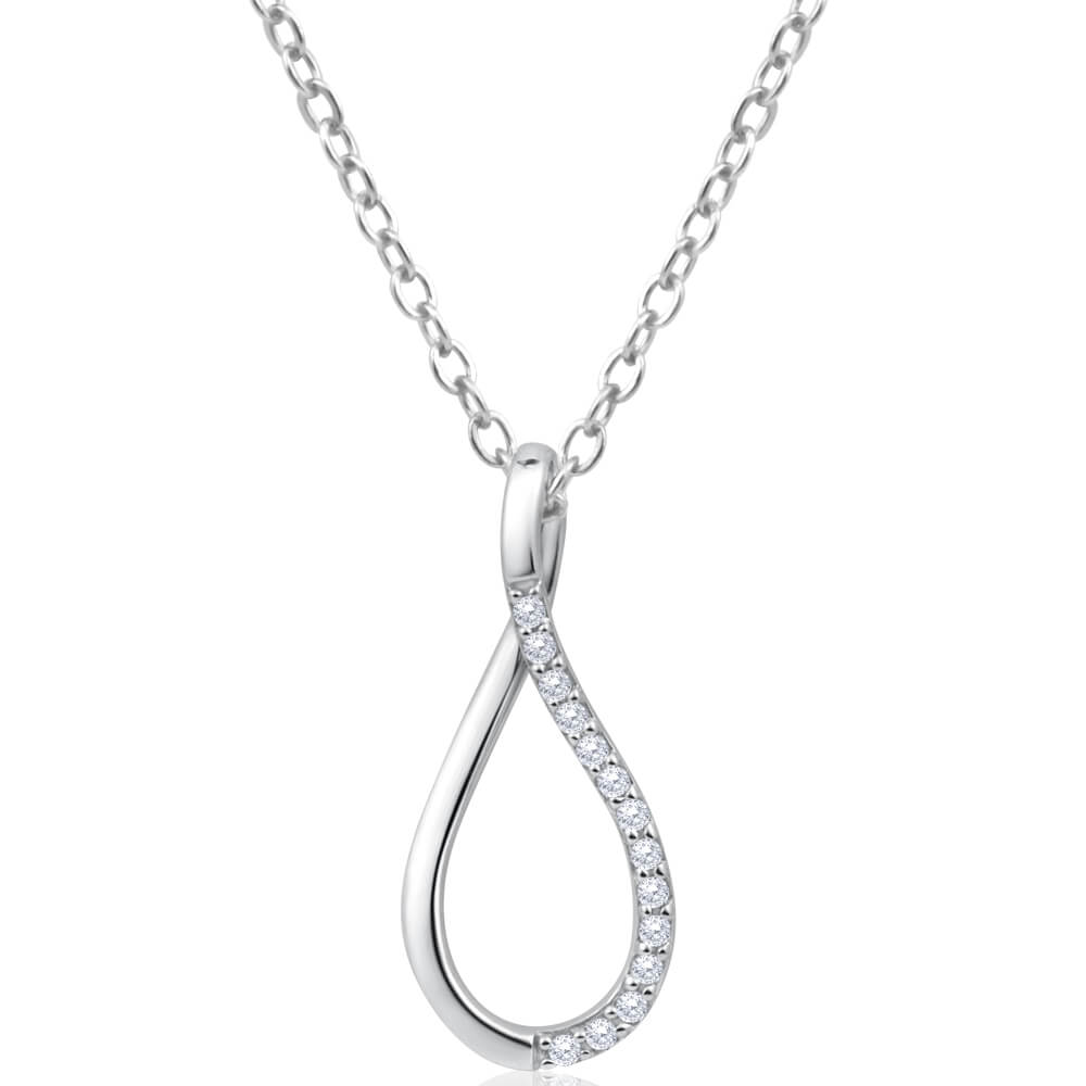 9ct Stunning White Gold Diamond Pendant Necklace for Women - Elegant Jewelry Gift for Anniversary, Birthday & Special Occasions