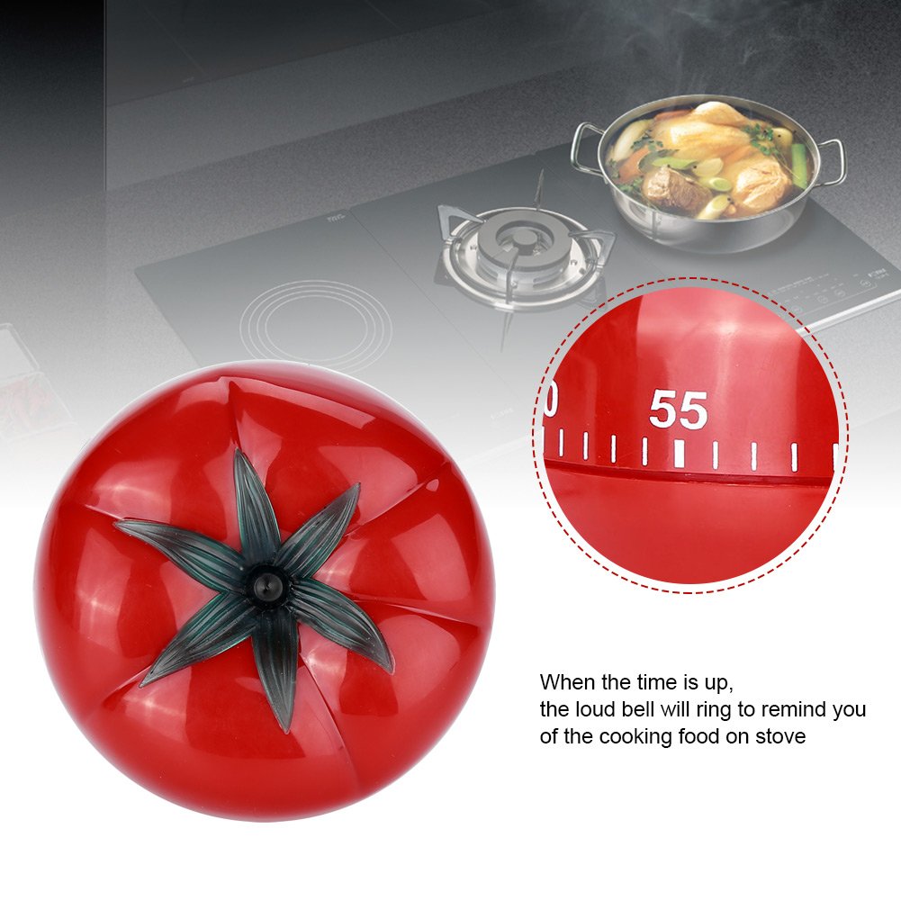 60-Minute Kitchen Timer - Countdown Tomato-Shaped Cooking & Baking Assistant for Perfect Meals | Ideal for Baking, Cooking, and Kitchen Tasks