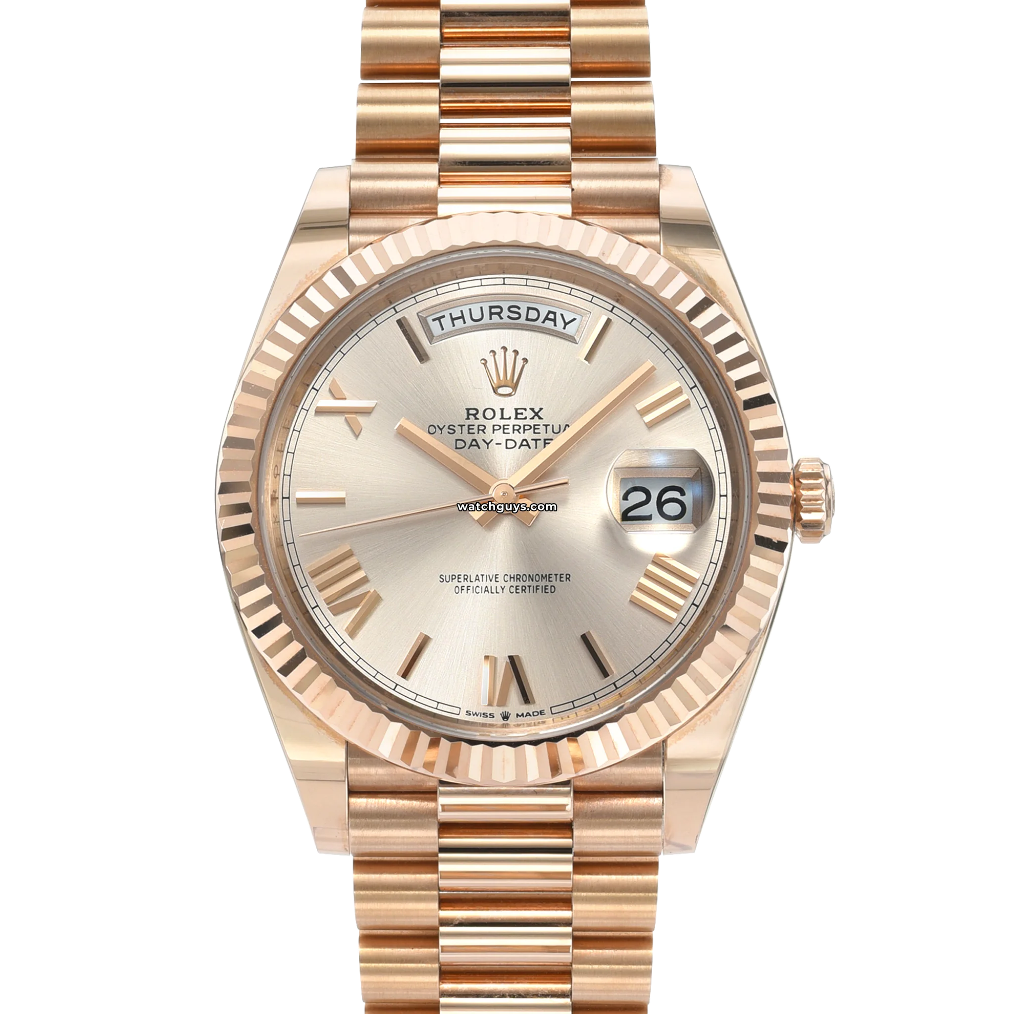 Rolex Day Date 228235 18K Rose Gold Sundust Dial Men's Watch - Luxury Dress Watch for Business & Formal Occasions