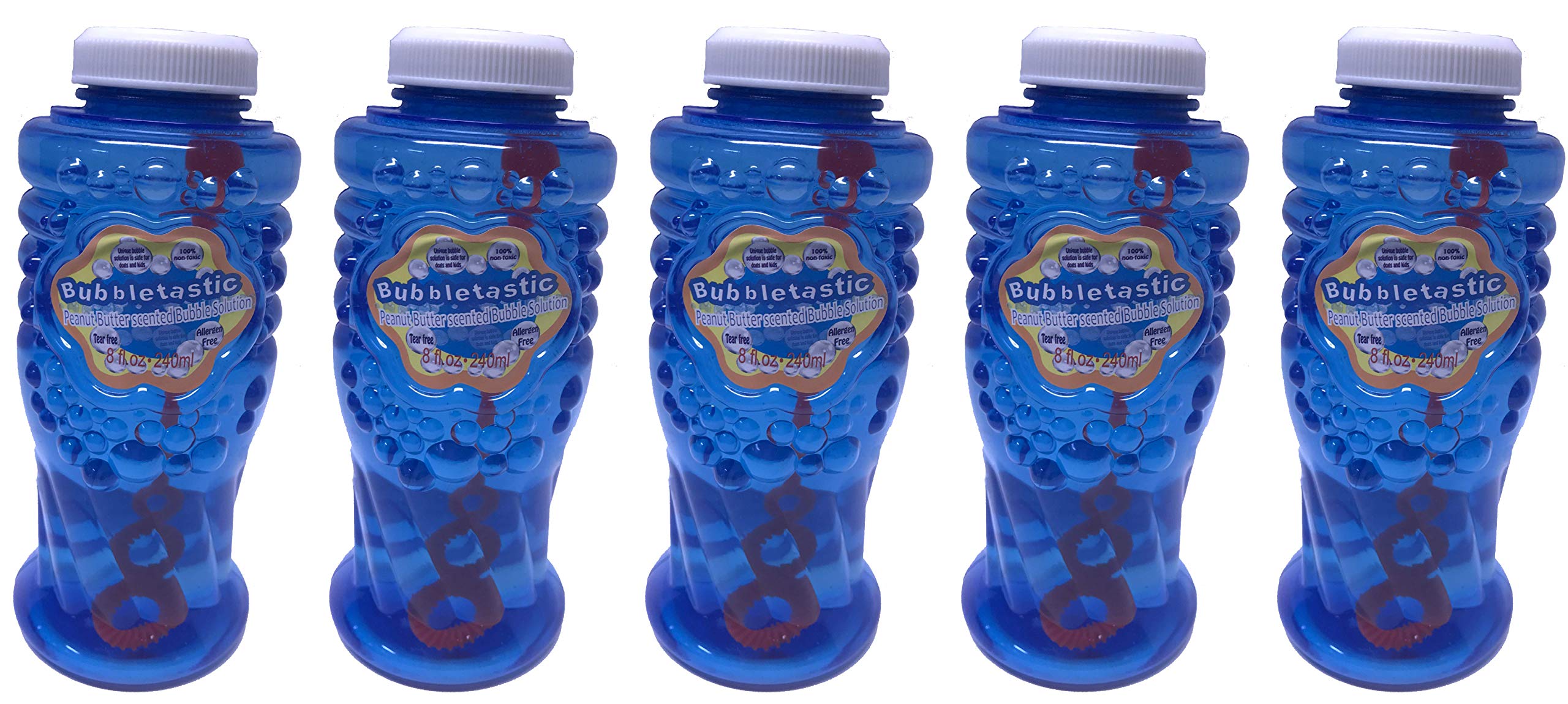 5 Pack Peanut Butter Scented Bubble Solution for Dogs & Kids - Non-Toxic, Tear-Free, Safe Pet & Child Play | Outdoor Fun, Bath Time, Training Reward, Birthday Parties
