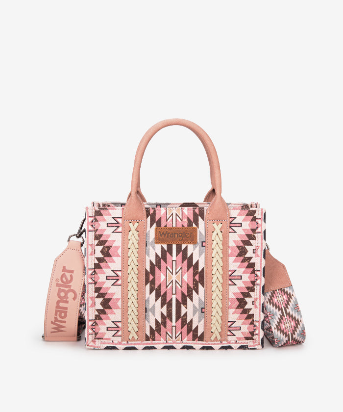 Wrangler Aztec Print Canvas Tote Bag for Women - Stylish & Durable Handbag for Shopping, Beach, Work & Travel Accessories