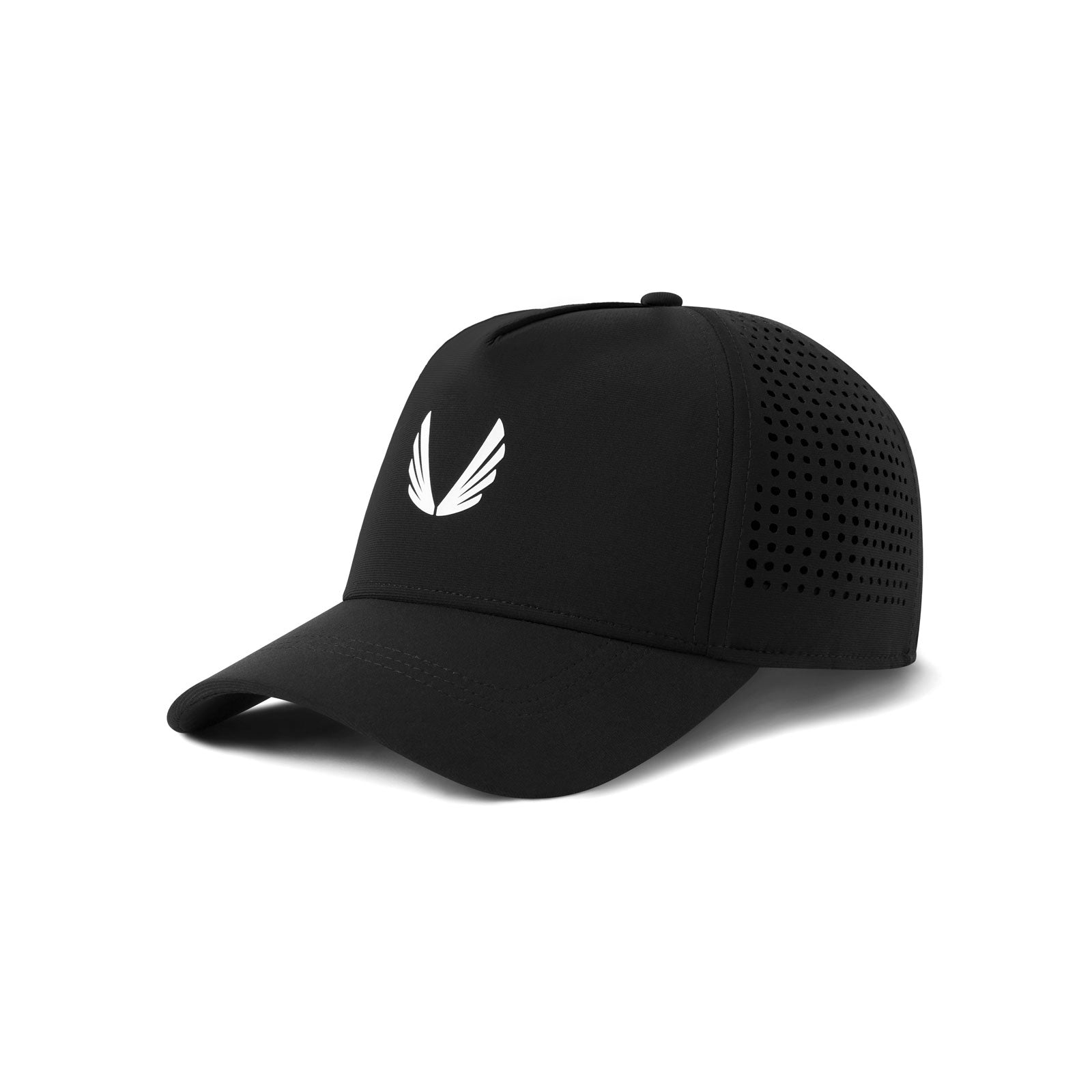 Tetra Lite® A Frame Hat - Black/White Wings - Lightweight & Stylish Baseball Cap for Men & Women - Perfect for Outdoor Sports, Hiking, and Casual Wear