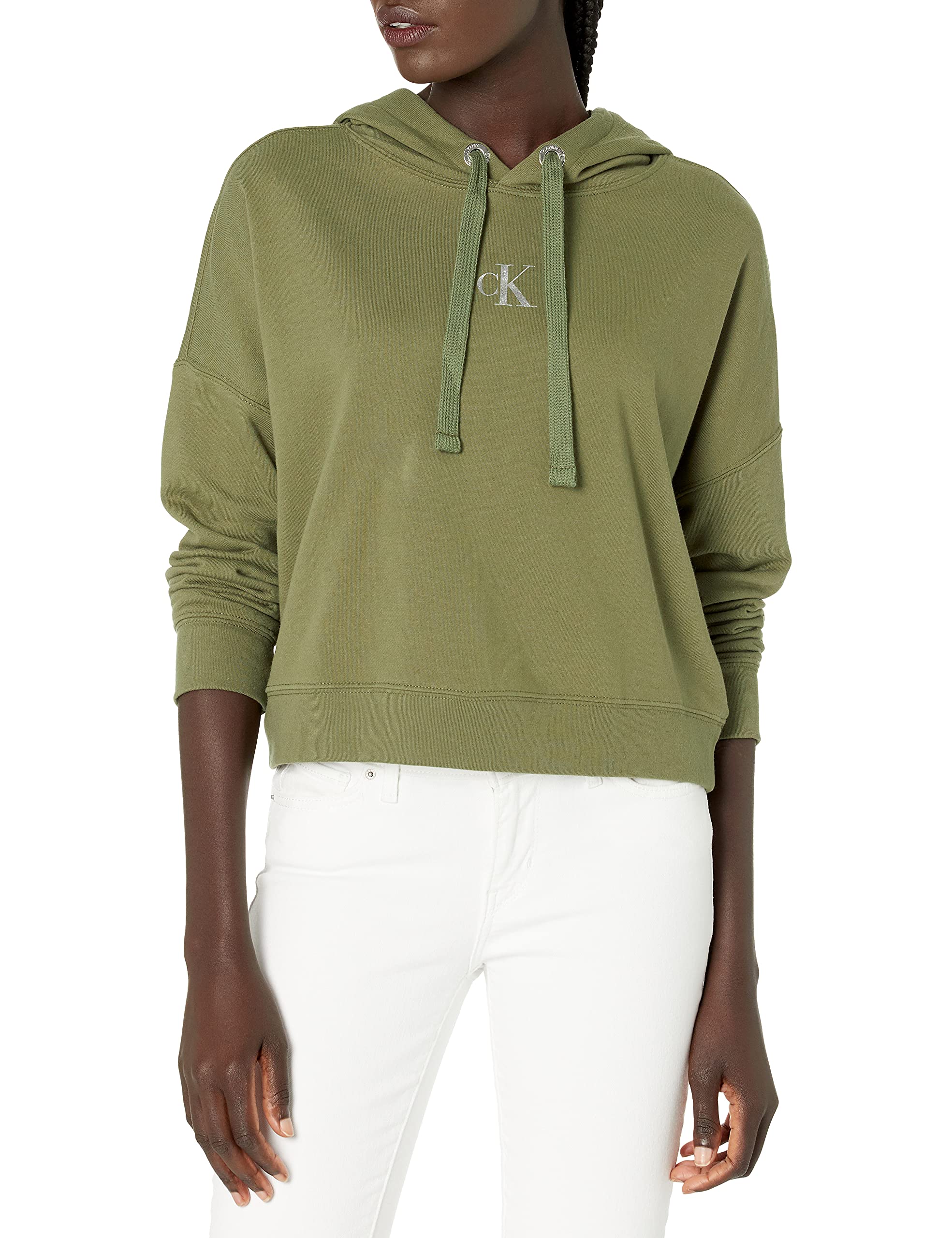 Calvin Klein Women's Stretch Denim Hoodie - Slim Fit Casual Pullover for Everyday Wear | Perfect for Street Style, Weekend Outfits & Layering